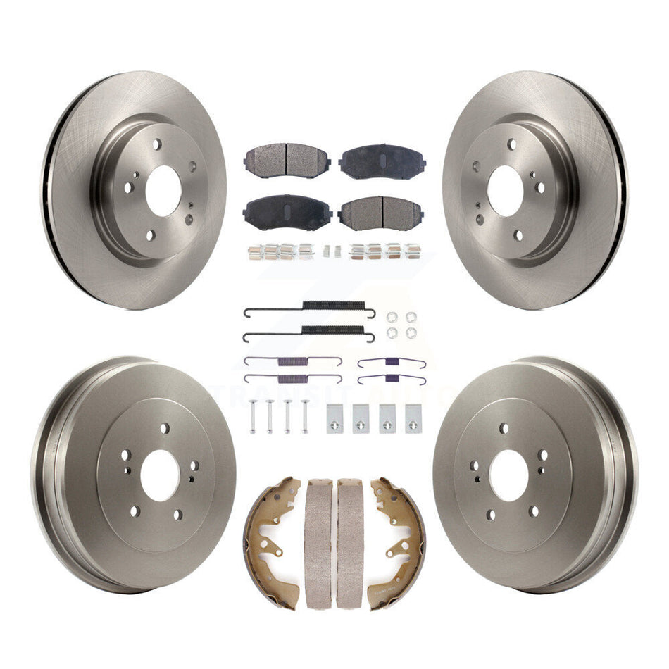 Front Rear Disc Brake Rotors Ceramic Pad Drum Kit (7Pc) For 2006-2008 Suzuki Grand Vitara K8T-104535