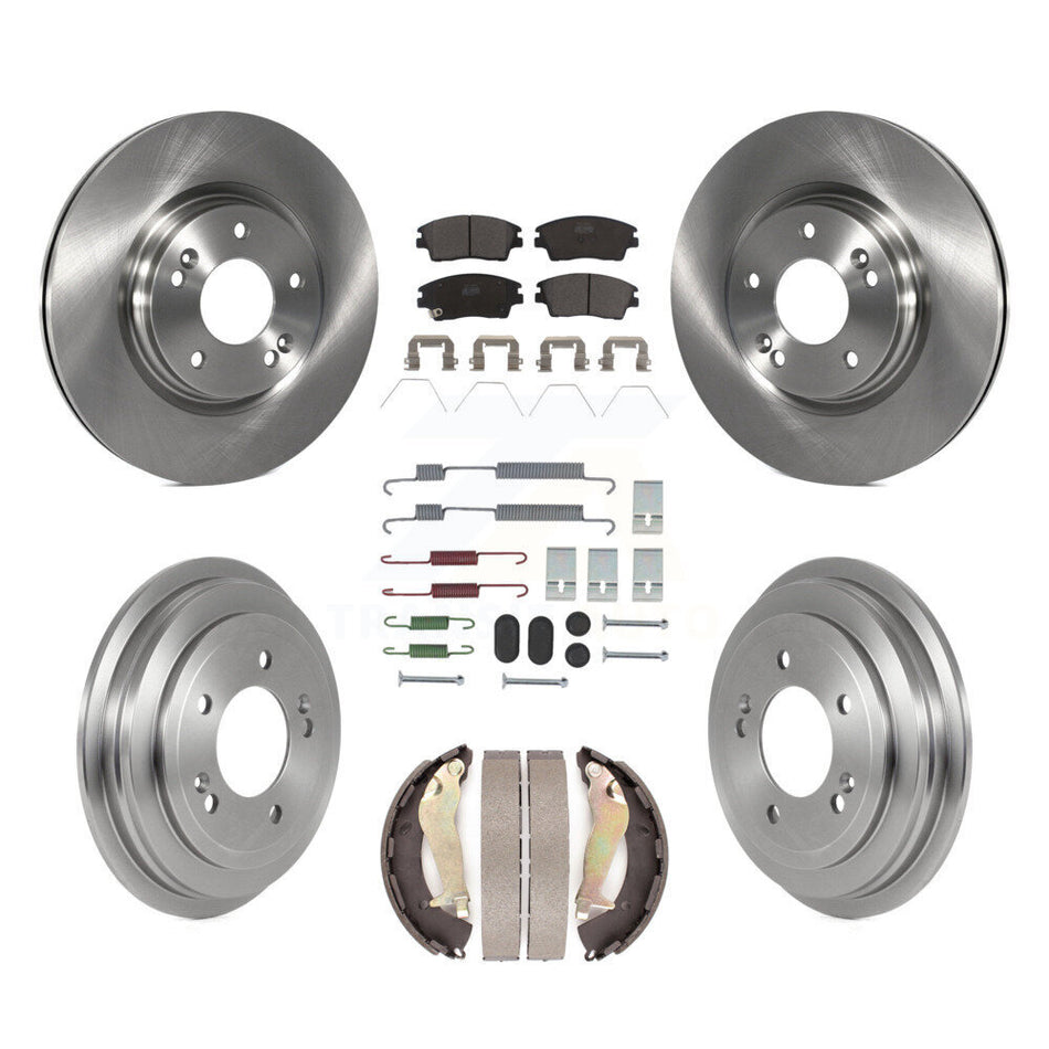 Front Rear Disc Brake Rotor Ceramic Pad Drum Kit (7Pc) For 2017-2020 Hyundai Elantra 1.6L K8T-104538
