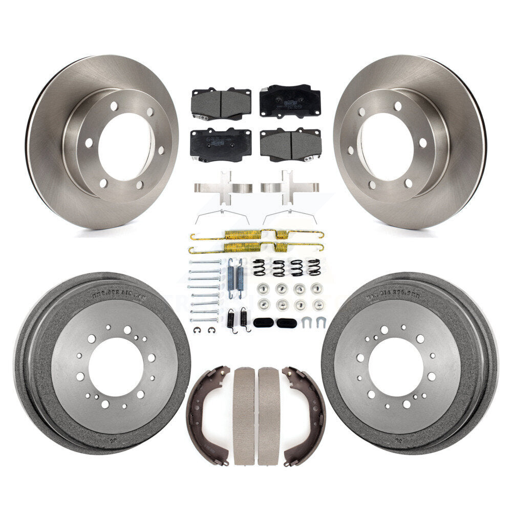 Front Rear Brake Rotor Ceramic Pad And Drum Kit (7Pc) For Toyota Tacoma With 6 Lug Wheels K8T-104546