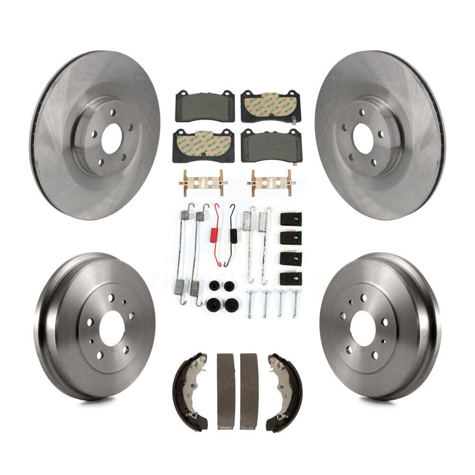 Front Rear Disc Brake Rotor Ceramic Pad & Drum Kit (7Pc) For 2016 Ford Focus RS FMSI=1004 K8T-104549
