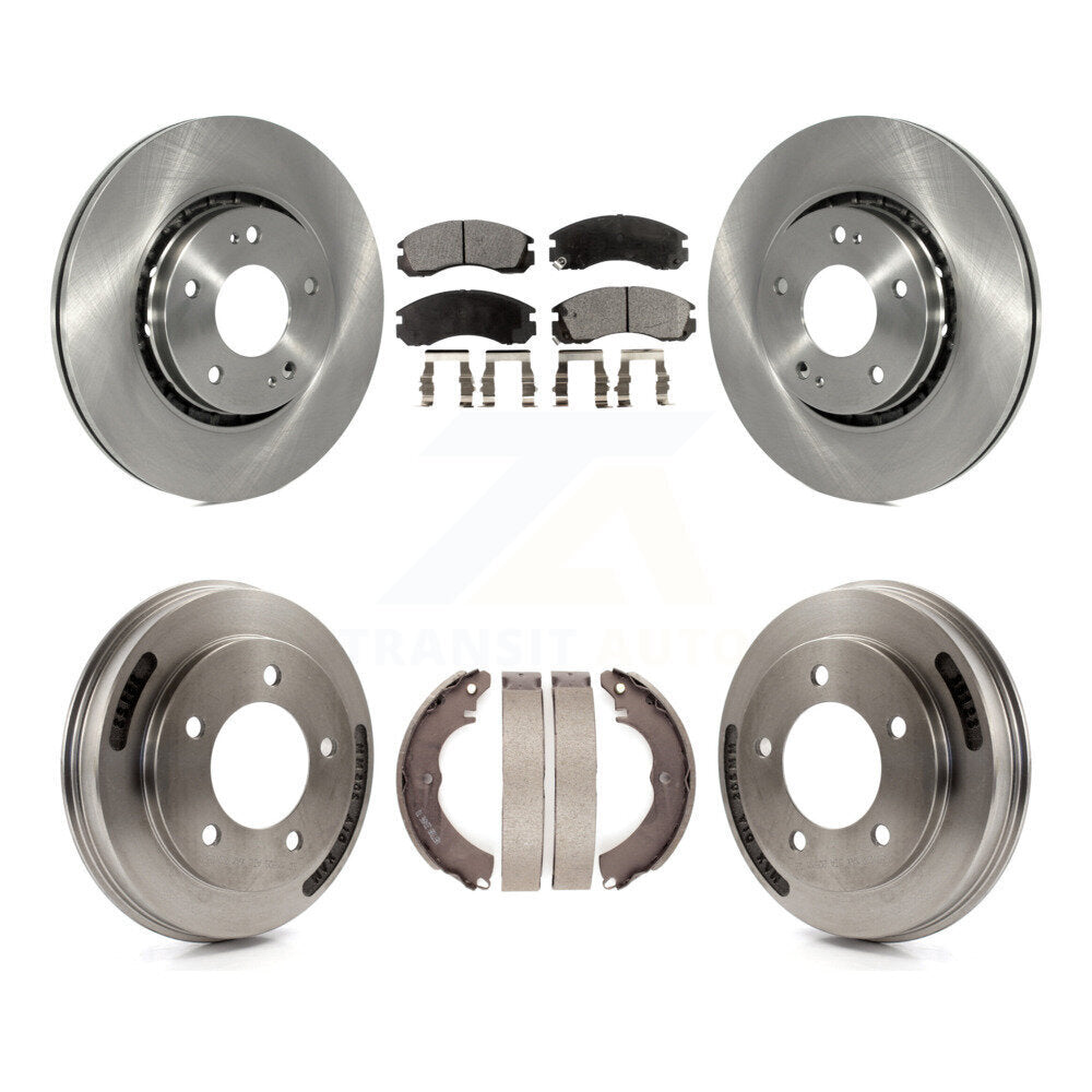 Front Rear Brake Rotors Ceramic Pad Drum Kit For 09 Mitsubishi Lancer Ralliart From 04 K8T-104550