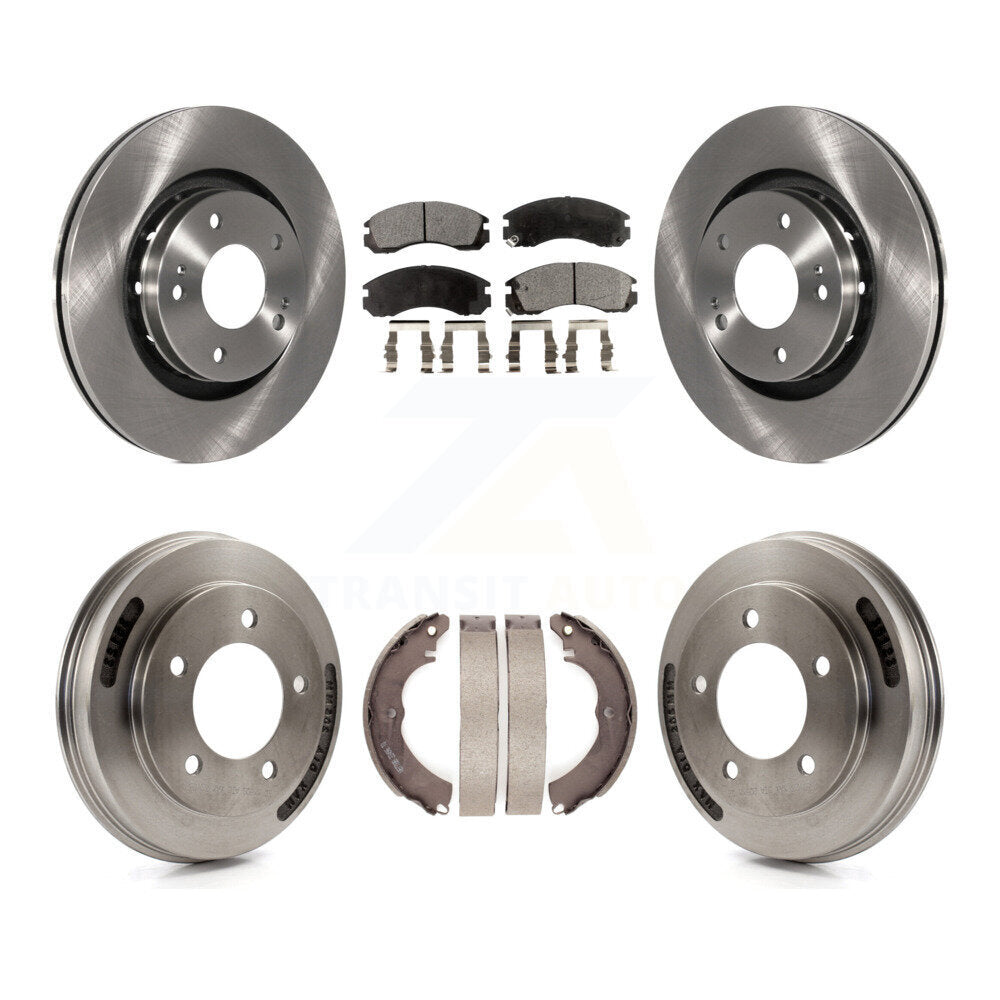 Front Rear Brake Rotors Ceramic Pad Drum Kit For 2009 Mitsubishi Lancer Ralliart To 03 09 K8T-104551