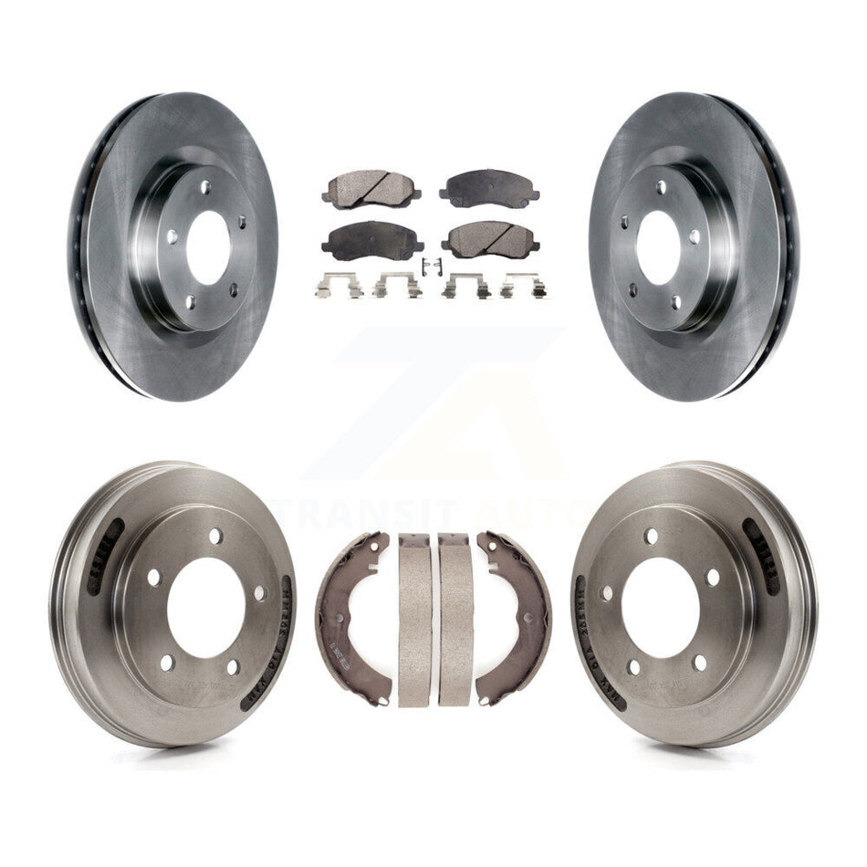 Front Rear Disc Brake Rotors Ceramic Pad And Drum Kit For 2008-2009 Mitsubishi Lancer GTS K8T-104554
