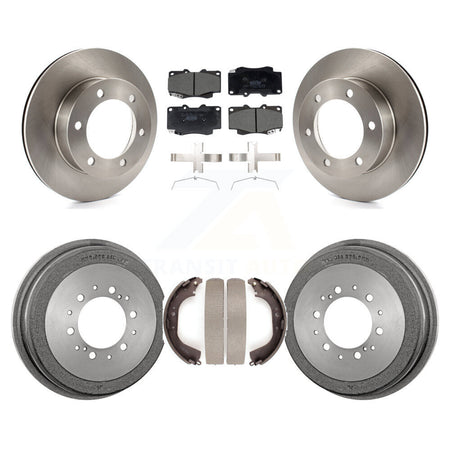Front Rear Brake Rotor Ceramic Pad Drum Kit For 2000-2002 Toyota Tacoma With 6 Lug Wheels K8T-104558
