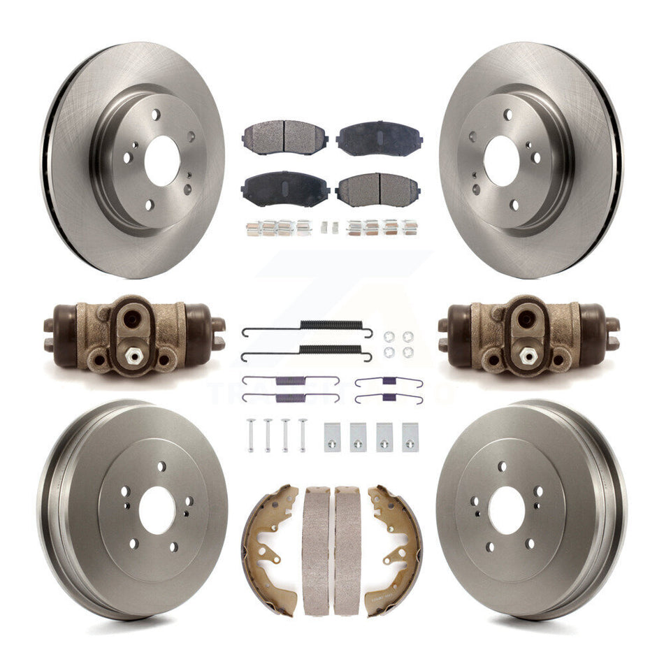 Front Rear Disc Brake Rotors Ceramic Pads And Drum Kit (9Pc) For Suzuki Grand Vitara K8T-104567