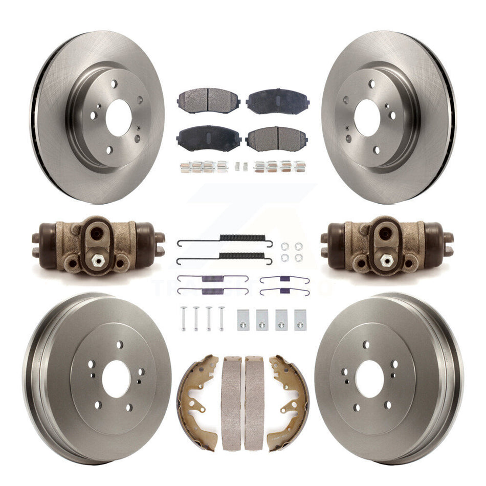 Front Rear Disc Brake Rotors Ceramic Pads And Drum Kit (9Pc) For Suzuki Grand Vitara K8T-104567