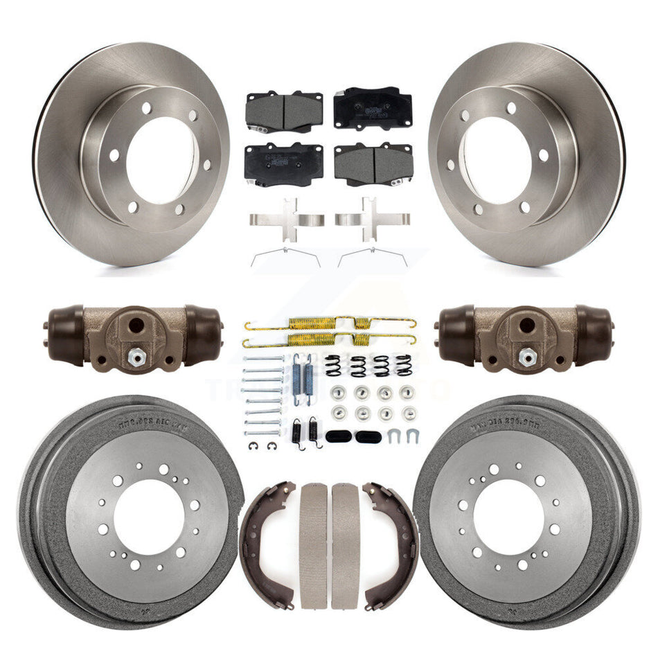 Front Rear Brake Rotor Ceramic Pad And Drum Kit (9Pc) For Toyota Tacoma With 6 Lug Wheels K8T-104568