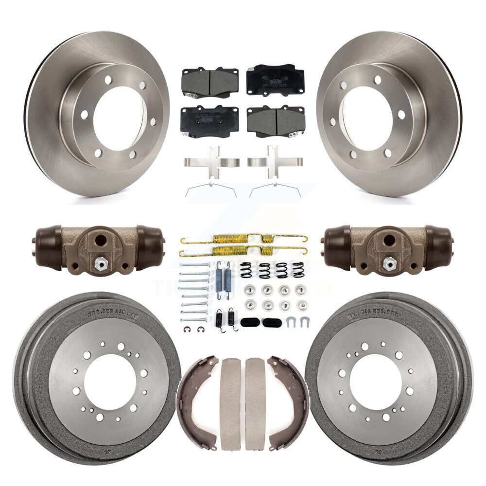 Front Rear Disc Brake Rotors Ceramic Pads And Drum Kit (9Pc) For Toyota Tacoma K8T-104569