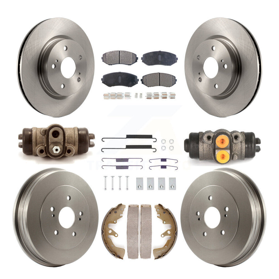 Front Rear Disc Brake Rotors Ceramic Pads And Drum Kit (9Pc) For 2008 Suzuki Grand Vitara K8T-104570