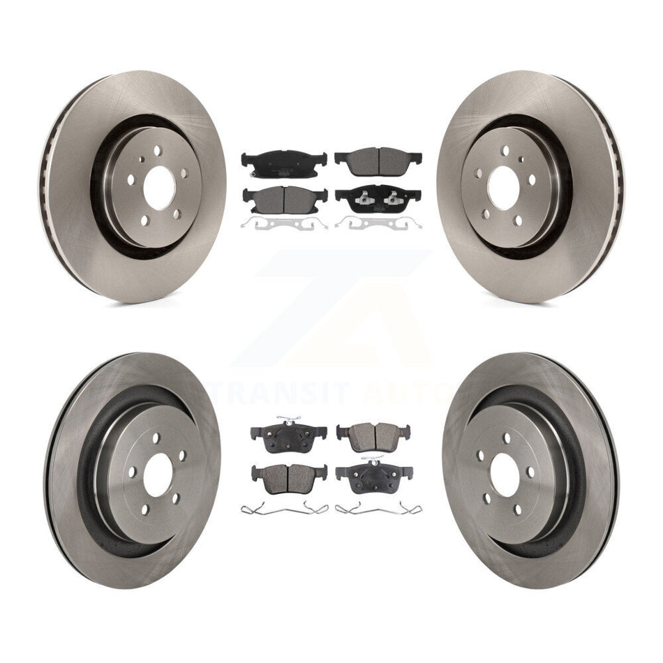Front Rear Brake Rotor Ceramic Pad Kit For 19-23 Lincoln Nautilus With Vented Rotors K8T-104618
