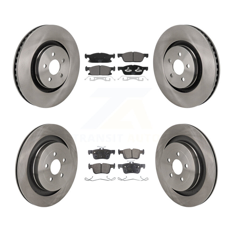 Front Rear Disc Brake Rotors Ceramic Pad Kit For 2019 Ford Edge With Red Painted Calipers K8T-104619