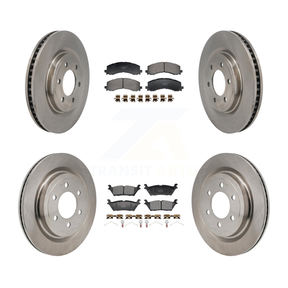 Front Rear Disc Brake Rotors And Ceramic Pads Kit For Ford F-150 Lightning K8T-104665