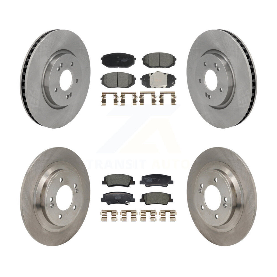 Front Rear Disc Brake Rotors And Ceramic Pads Kit For Hyundai Tucson Kia Sportage K8T-104667