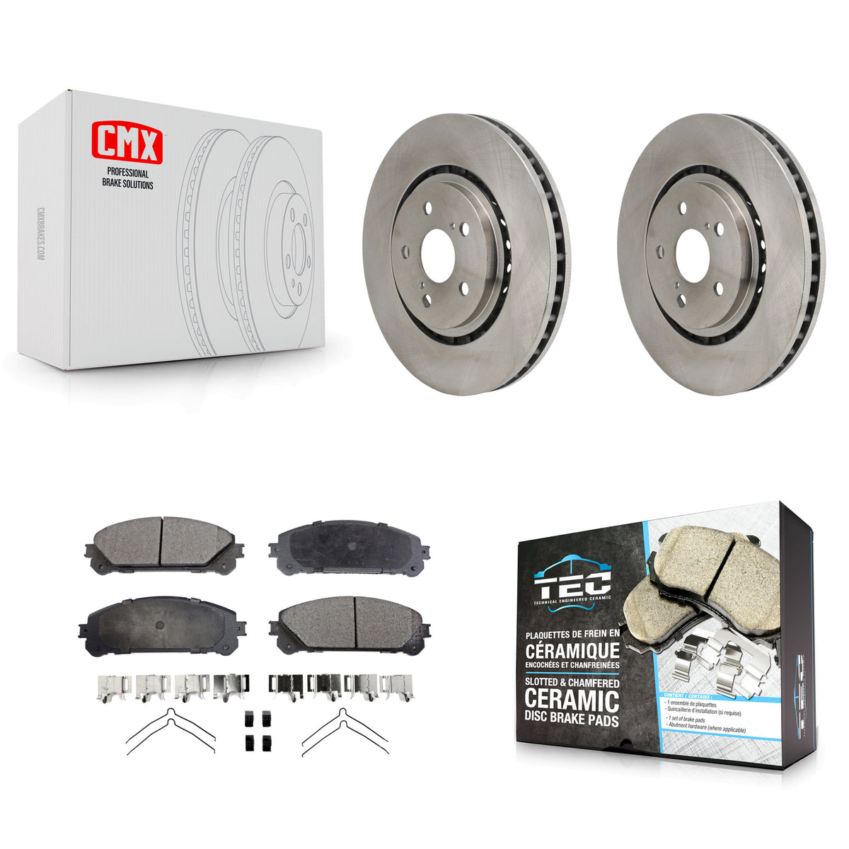Front Brake Rotor Ceramic Pad Kit For Toyota Sienna RAV4 Prime bZ4X Subaru Solterra Lexus K8T-104688