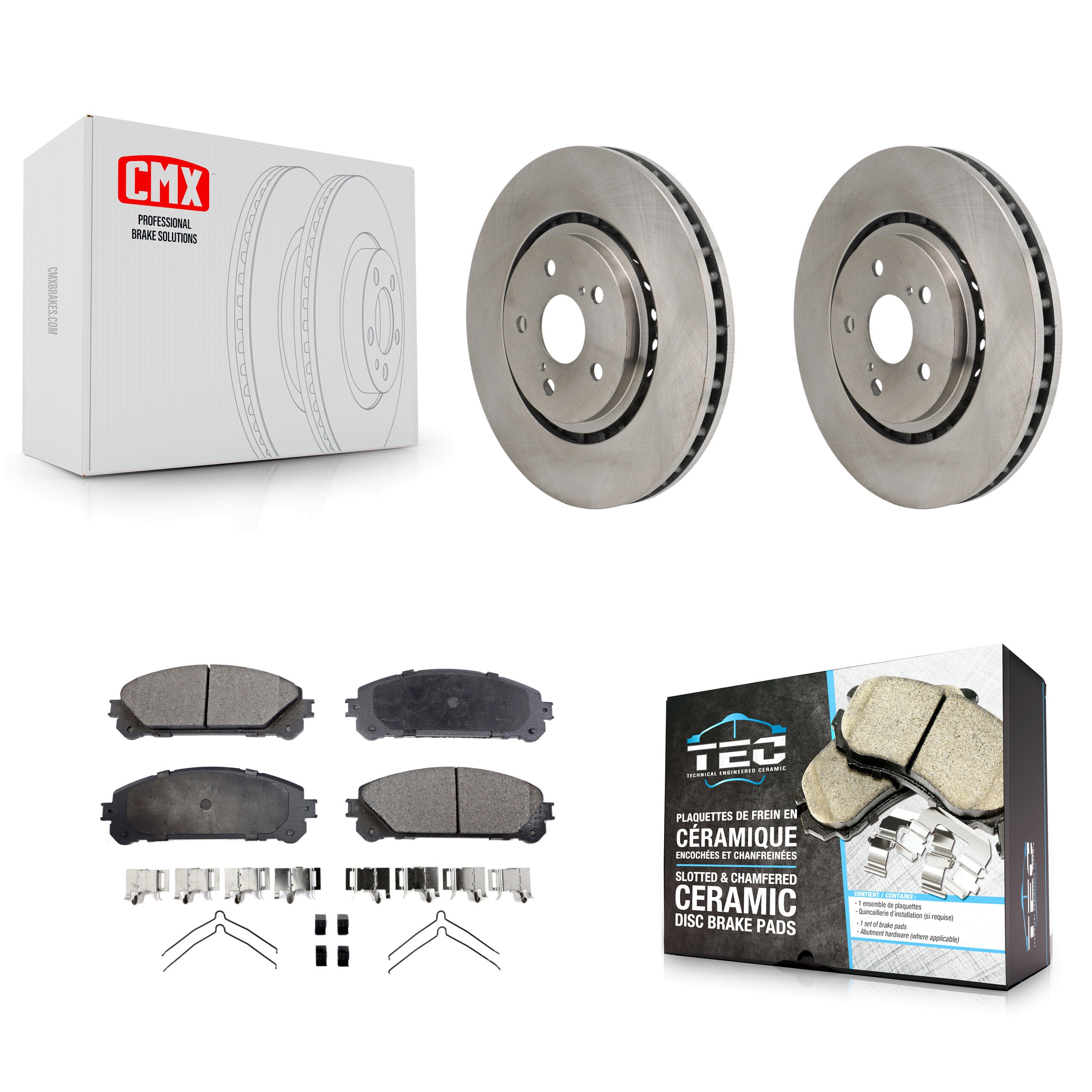 Front Brake Rotor Ceramic Pad Kit For Toyota Sienna RAV4 Prime bZ4X Subaru Solterra Lexus K8T-104688