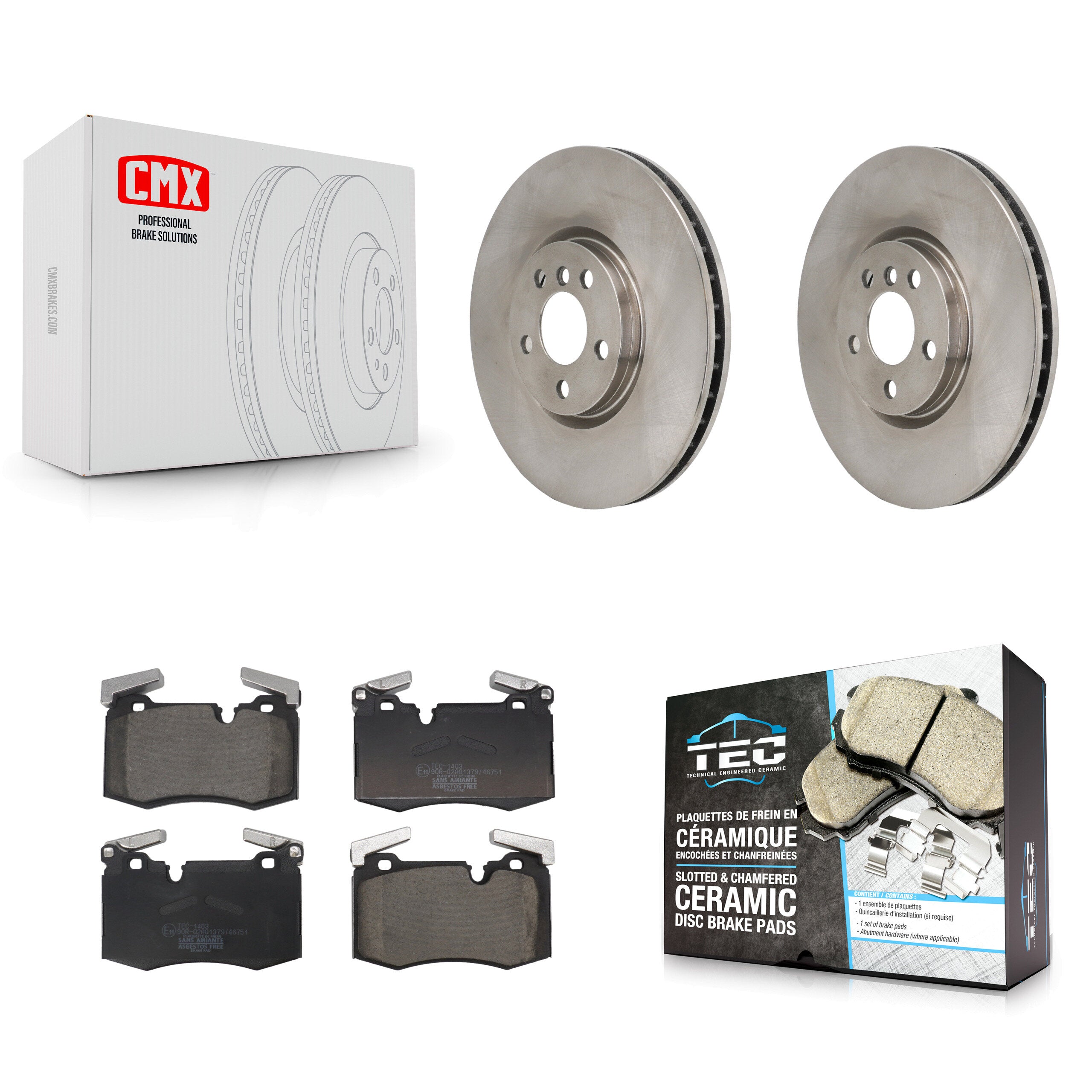 Front Brake Rotors & Ceramic Pad Kit For 2016 Mini Cooper With 316mm Diameter Rotor K8T-104692