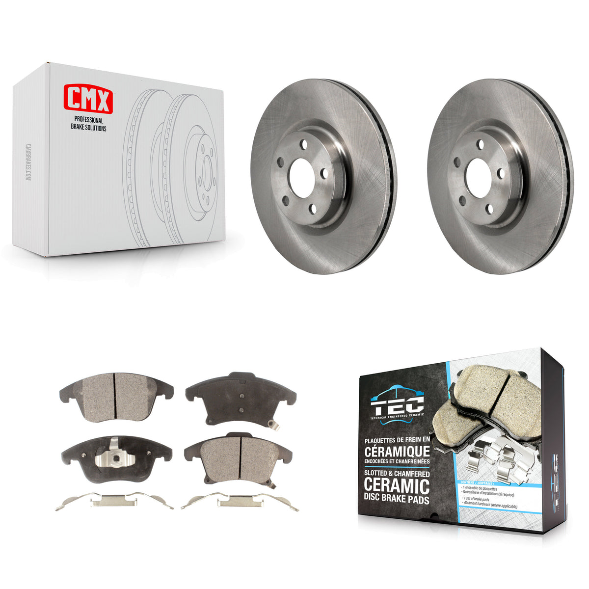 Front Disc Brake Rotors And Ceramic Pads Kit For 2017-2020 Lincoln MKZ 2.0L K8T-104697