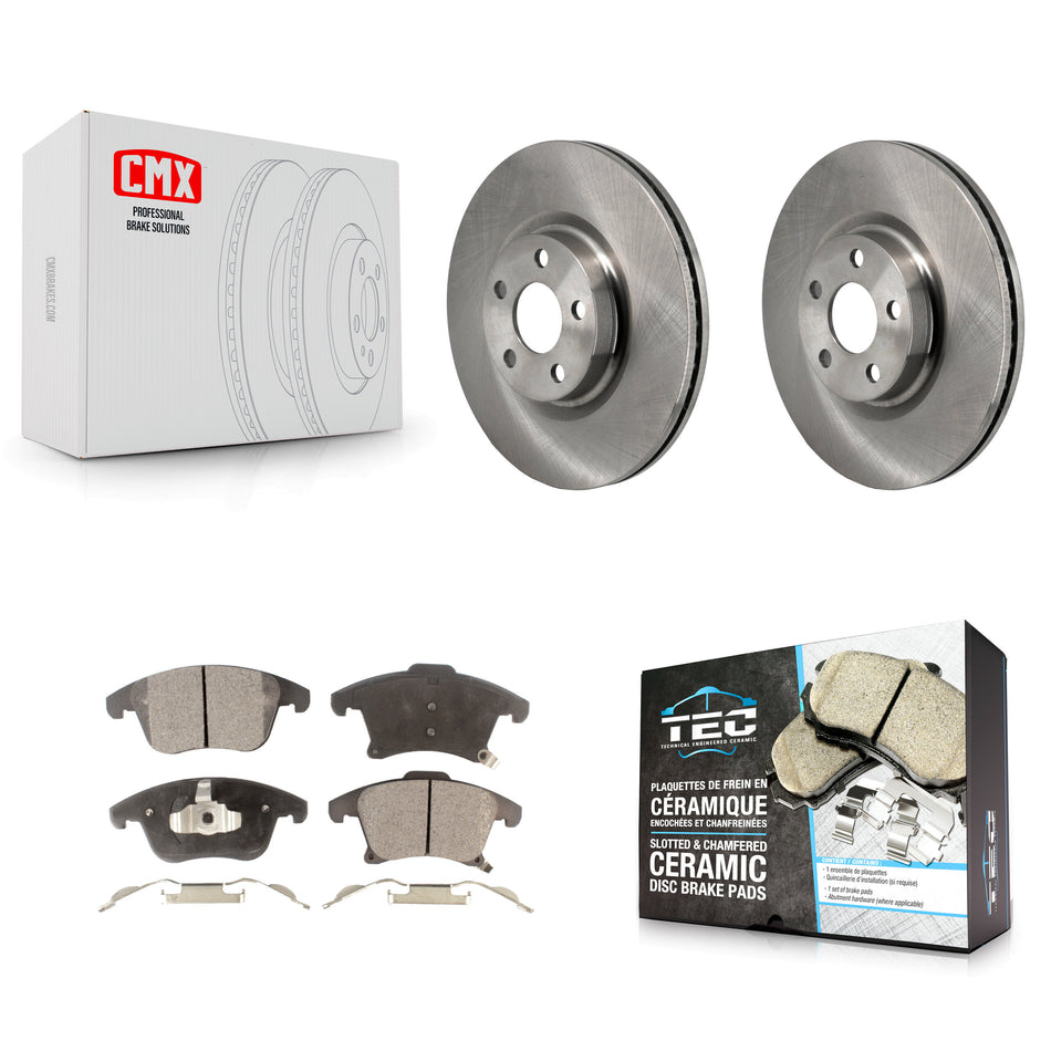 Front Disc Brake Rotors And Ceramic Pads Kit For 2017-2020 Lincoln MKZ 2.0L K8T-104697