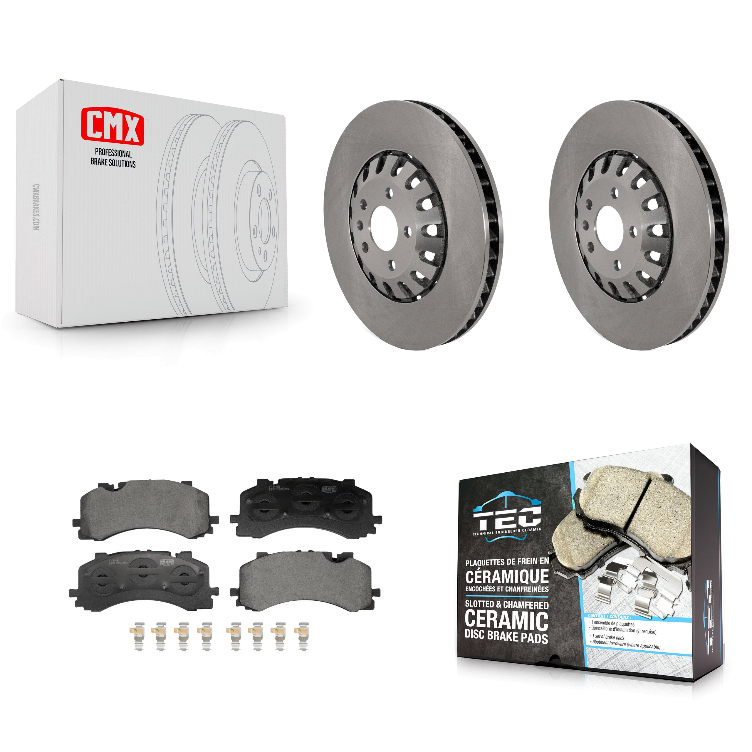Front Brake Rotor And Ceramic Pad Kit For Audi A8 Quattro With 375mm Diameter K8T-104713