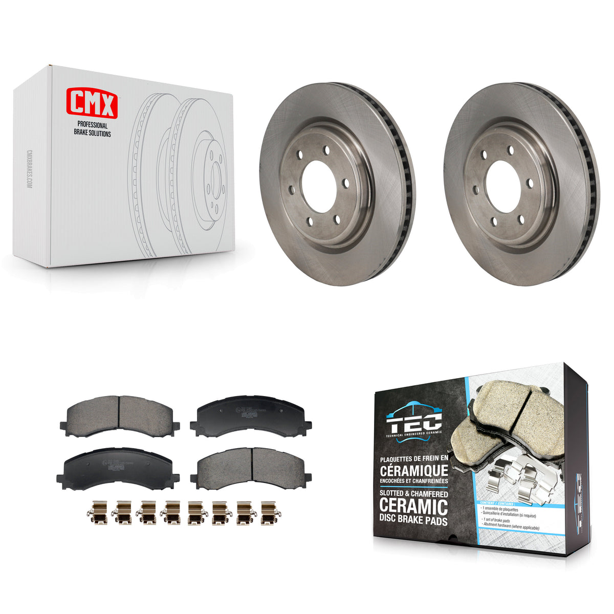 Front Disc Brake Rotor Ceramic Pad Kit For Ford F-150 Bronco Expedition Lincoln Navigator K8T-104717