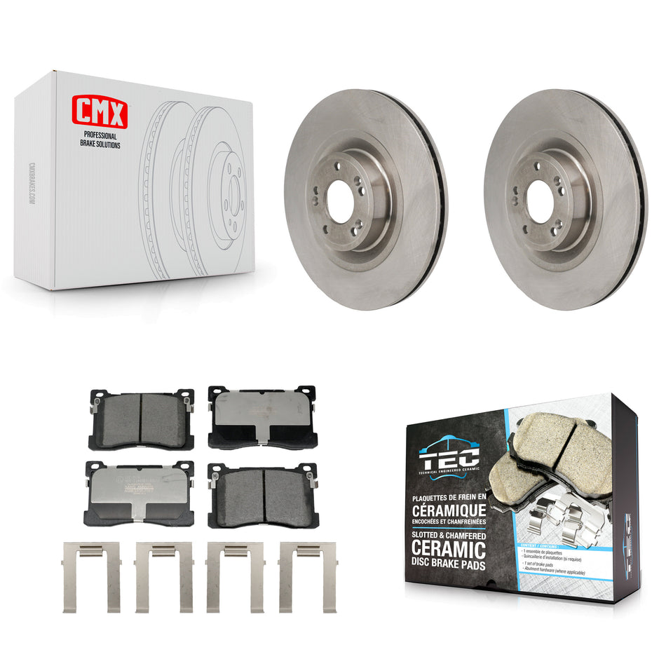Front Disc Brake Rotors And Ceramic Pads Kit For Hyundai Equus Kia K900 K8T-104719
