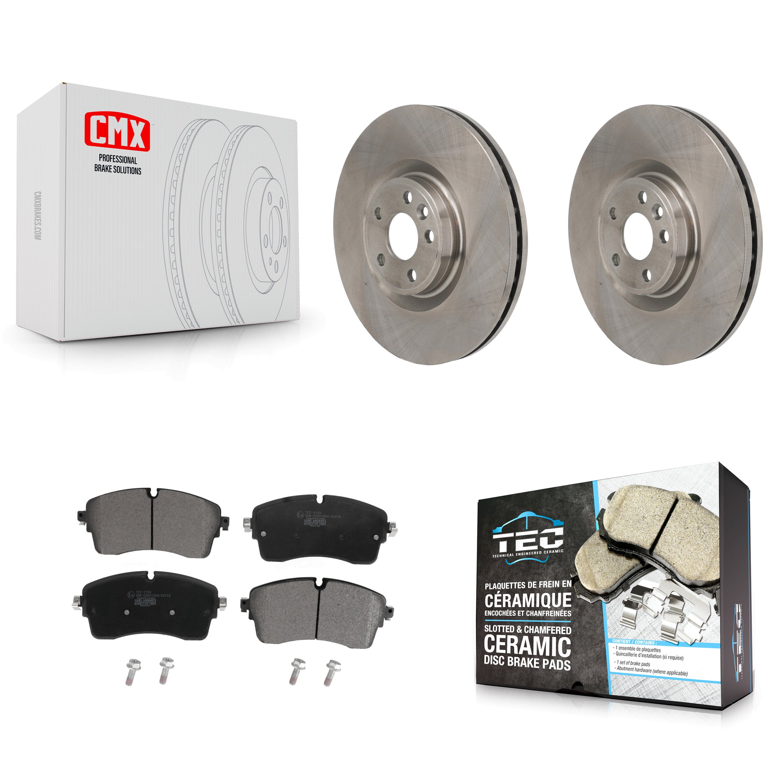 Front Disc Brake Rotors And Ceramic Pads Kit For Land Rover Range Evoque Jaguar E-Pace K8T-104725
