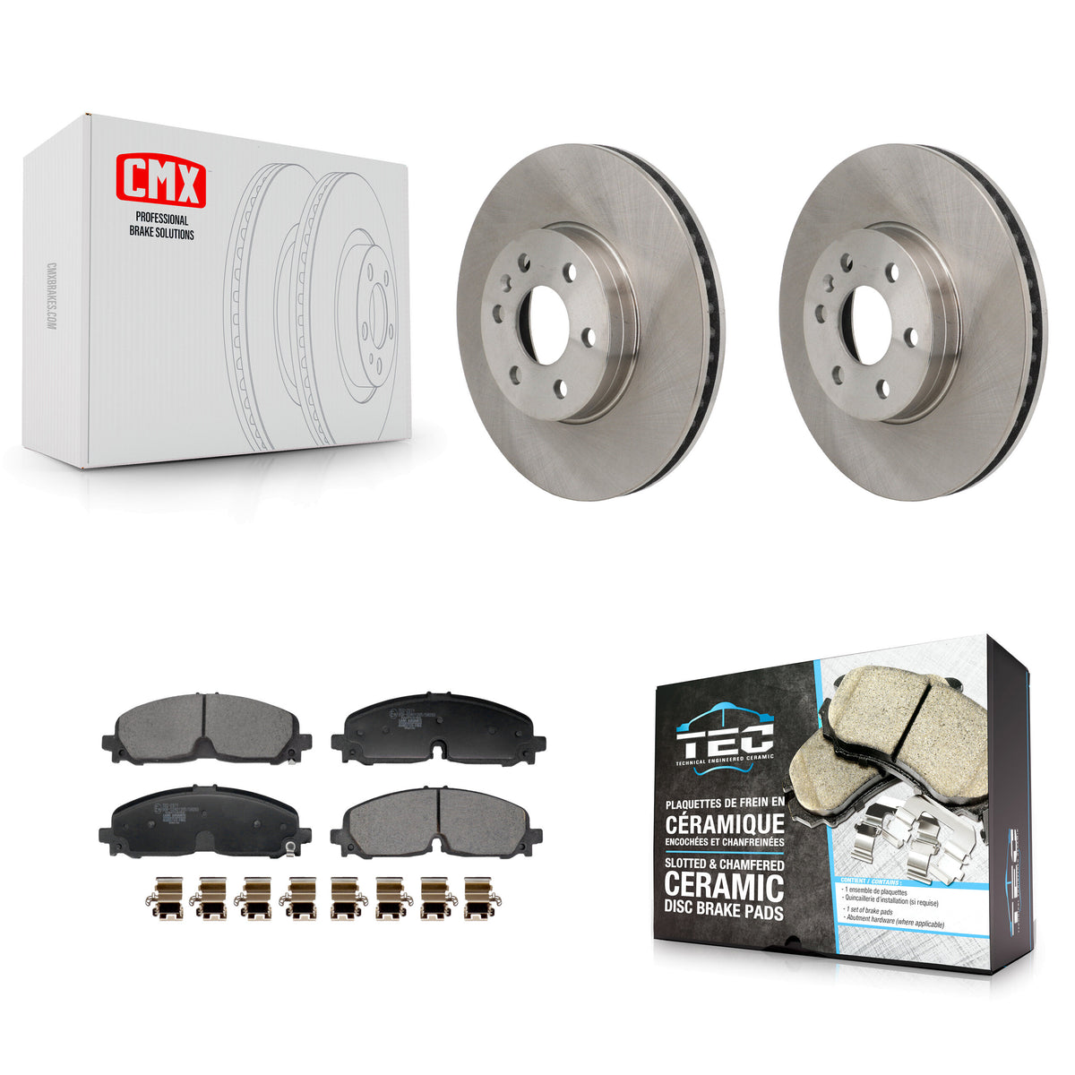 Front Disc Brake Rotors And Ceramic Pads Kit For 2021-2022 Chevrolet Colorado GMC Canyon K8T-104727