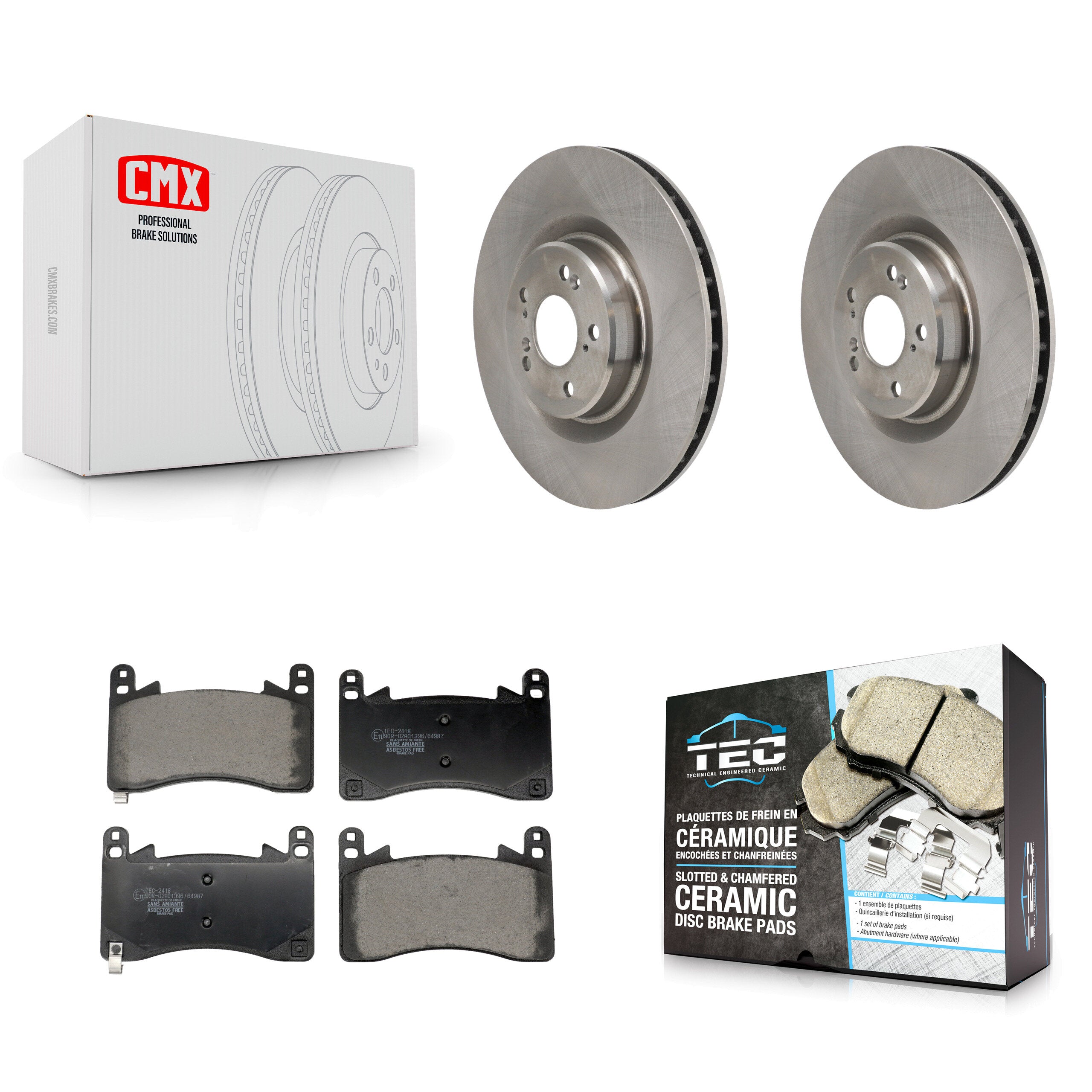 Front Disc Brake Rotors And Ceramic Pads Kit For Acura MDX TLX 3.0L K8T-104730