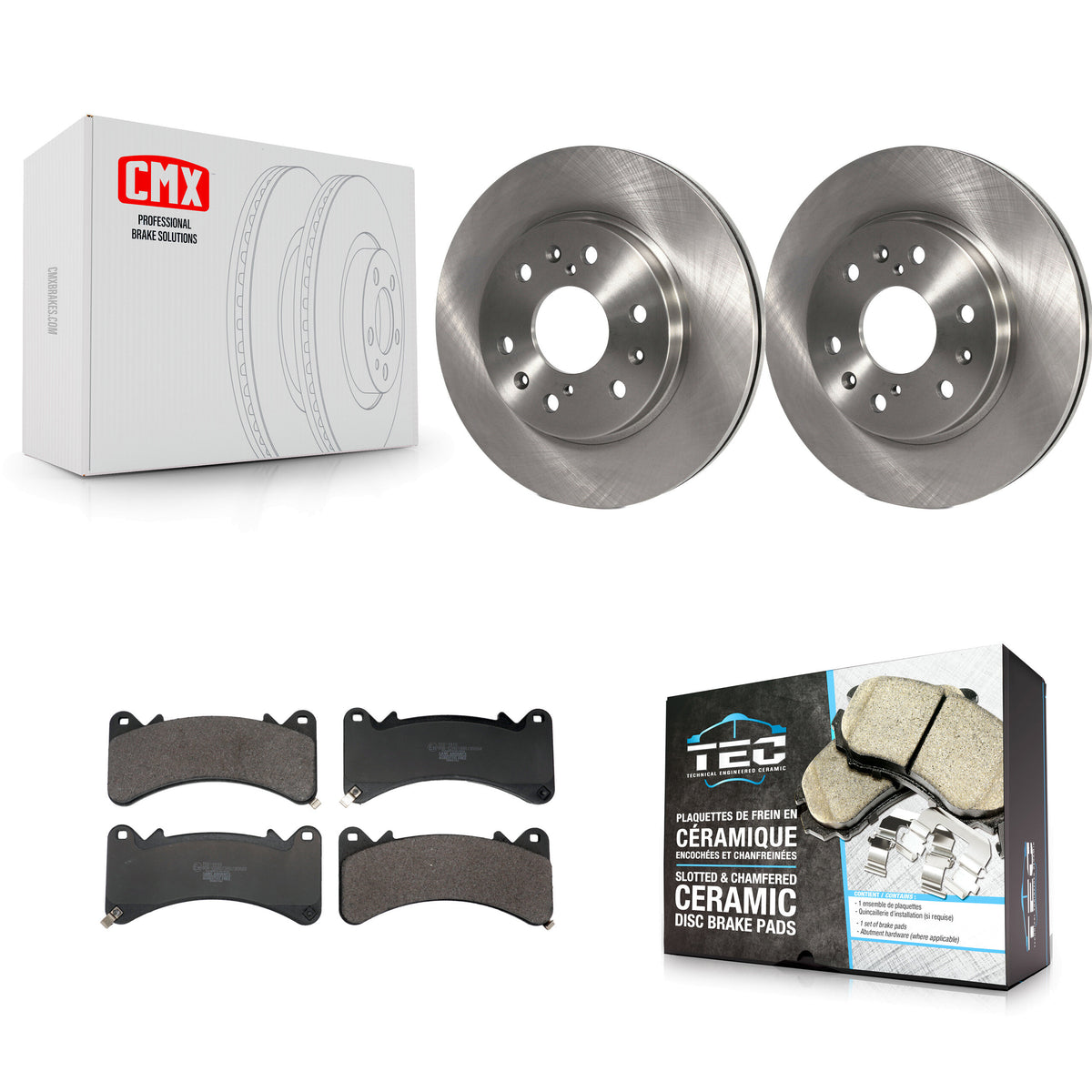 Front Brake Rotors Ceramic Pad Kit For GMC Sierra 1500 Chevrolet Silverado Yukon Cadillac K8T-104739