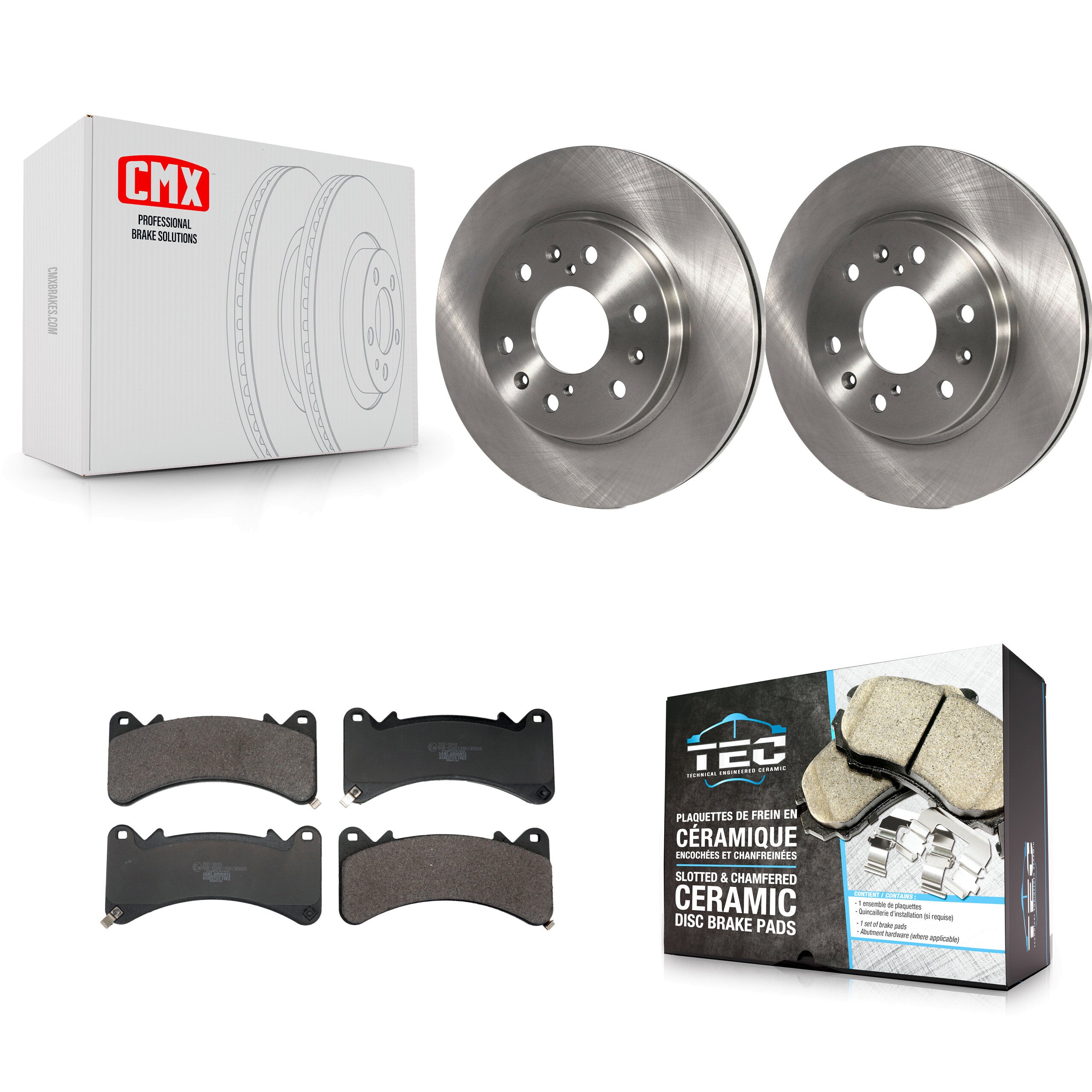 Front Brake Rotors Ceramic Pad Kit For GMC Sierra 1500 Chevrolet Silverado Yukon Cadillac K8T-104739