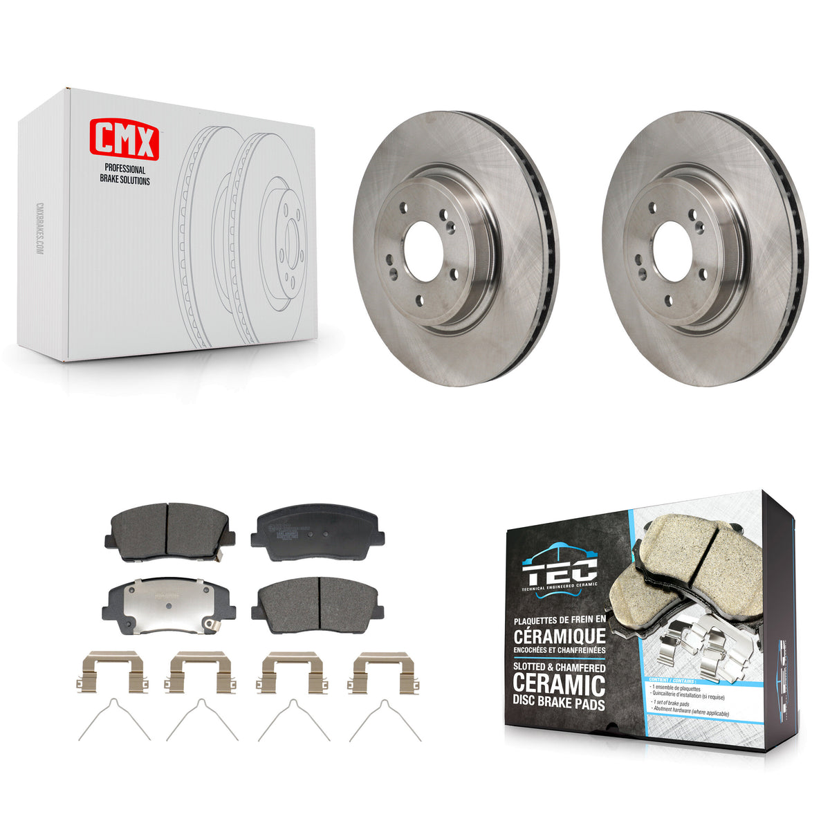 Front Disc Brake Rotors And Ceramic Pads Kit For Genesis G70 Kia Stinger K8T-104746