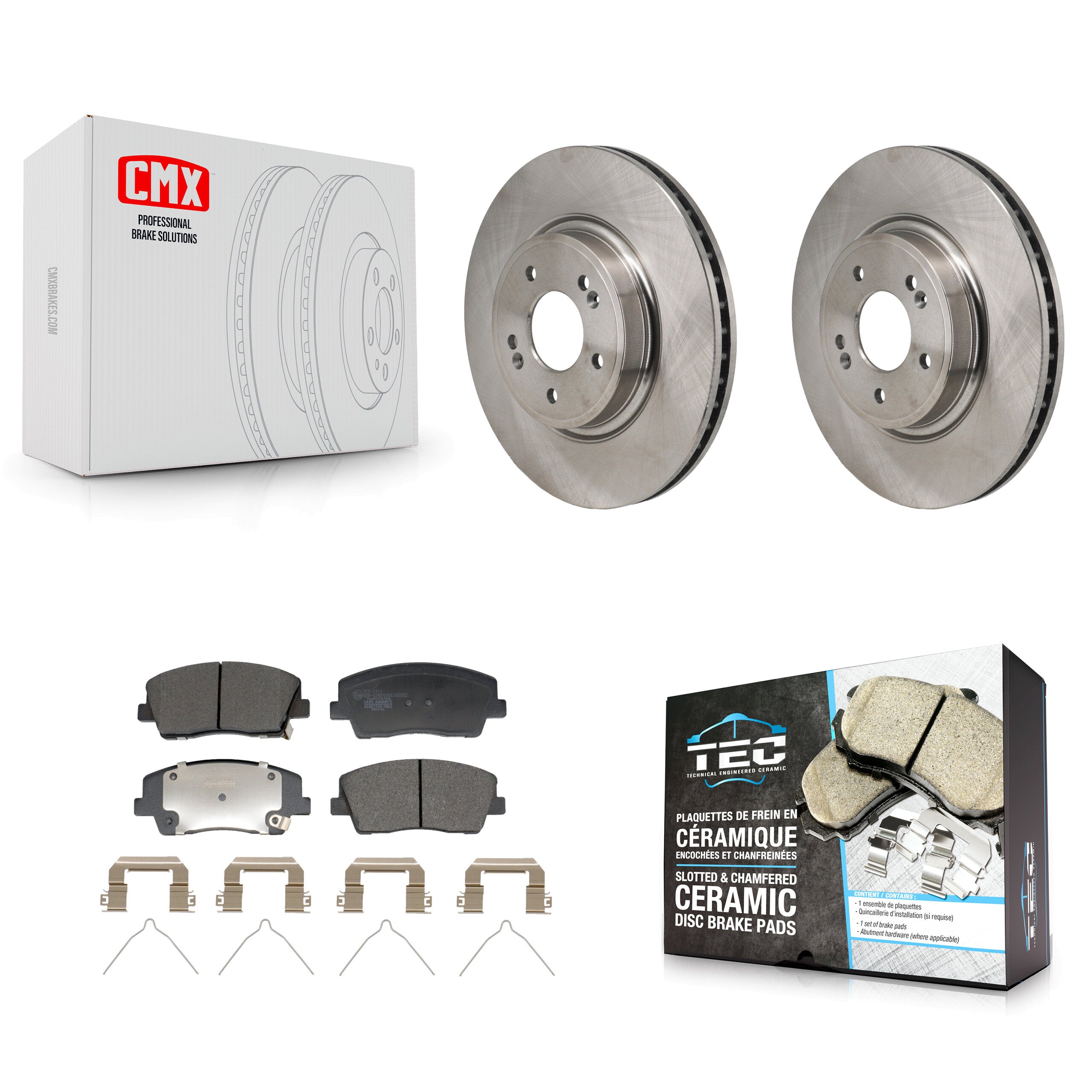 Front Disc Brake Rotors And Ceramic Pads Kit For Genesis G70 Kia Stinger K8T-104746