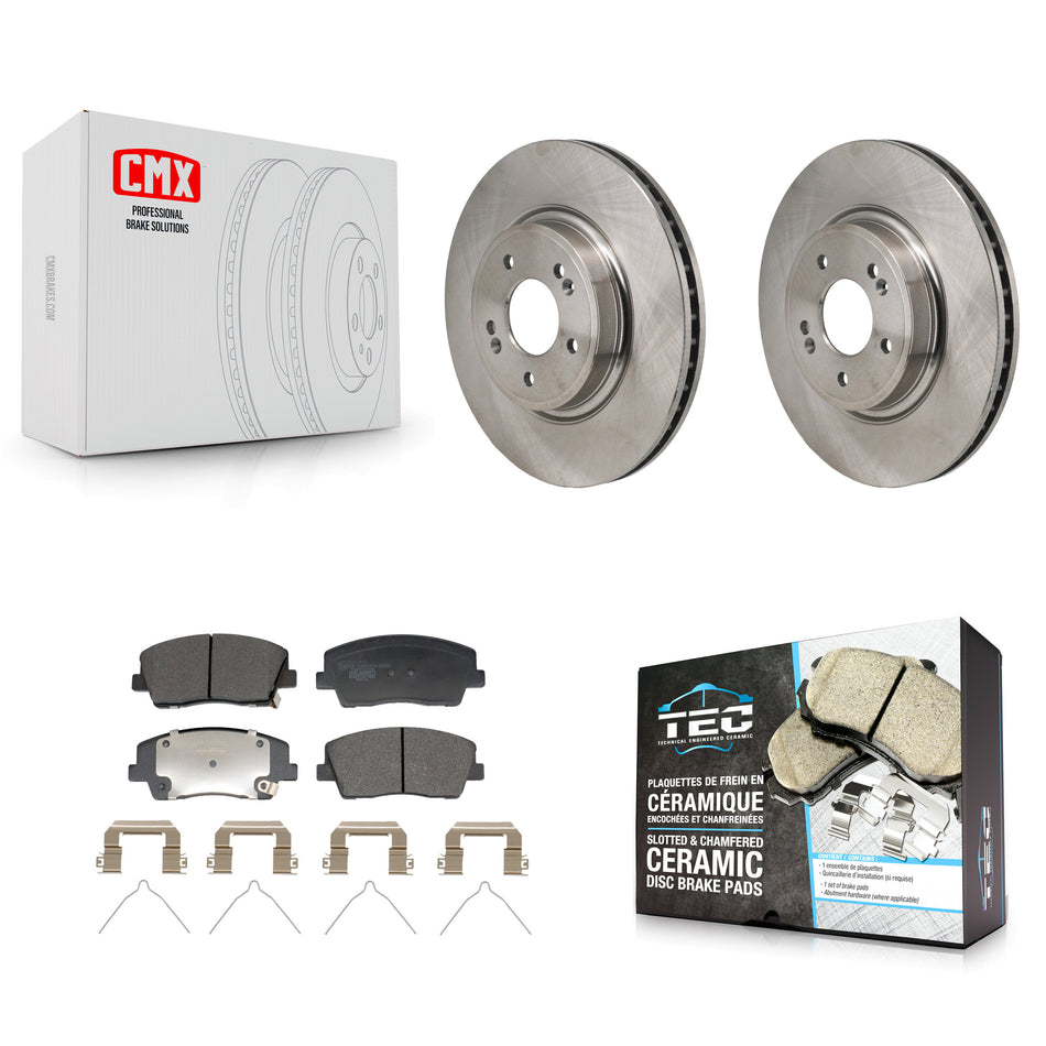 Front Disc Brake Rotors And Ceramic Pads Kit For Genesis G70 Kia Stinger K8T-104746