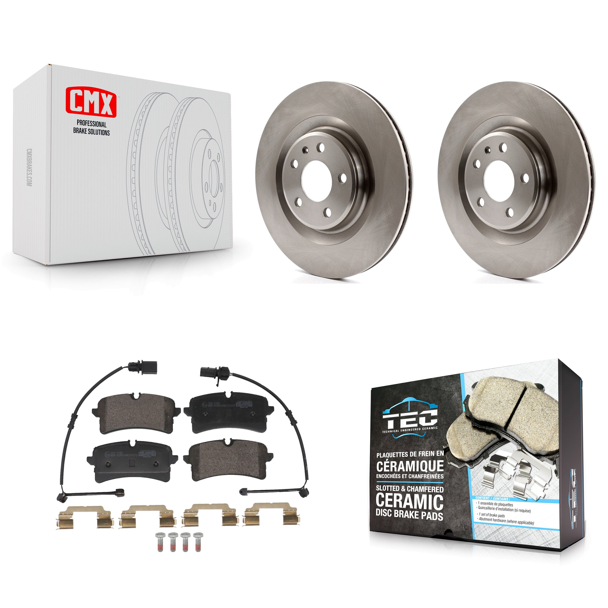 Rear Brake Rotors Ceramic Pad Kit For 16-17 Audi A7 Quattro With Composite Brakes K8T-104751