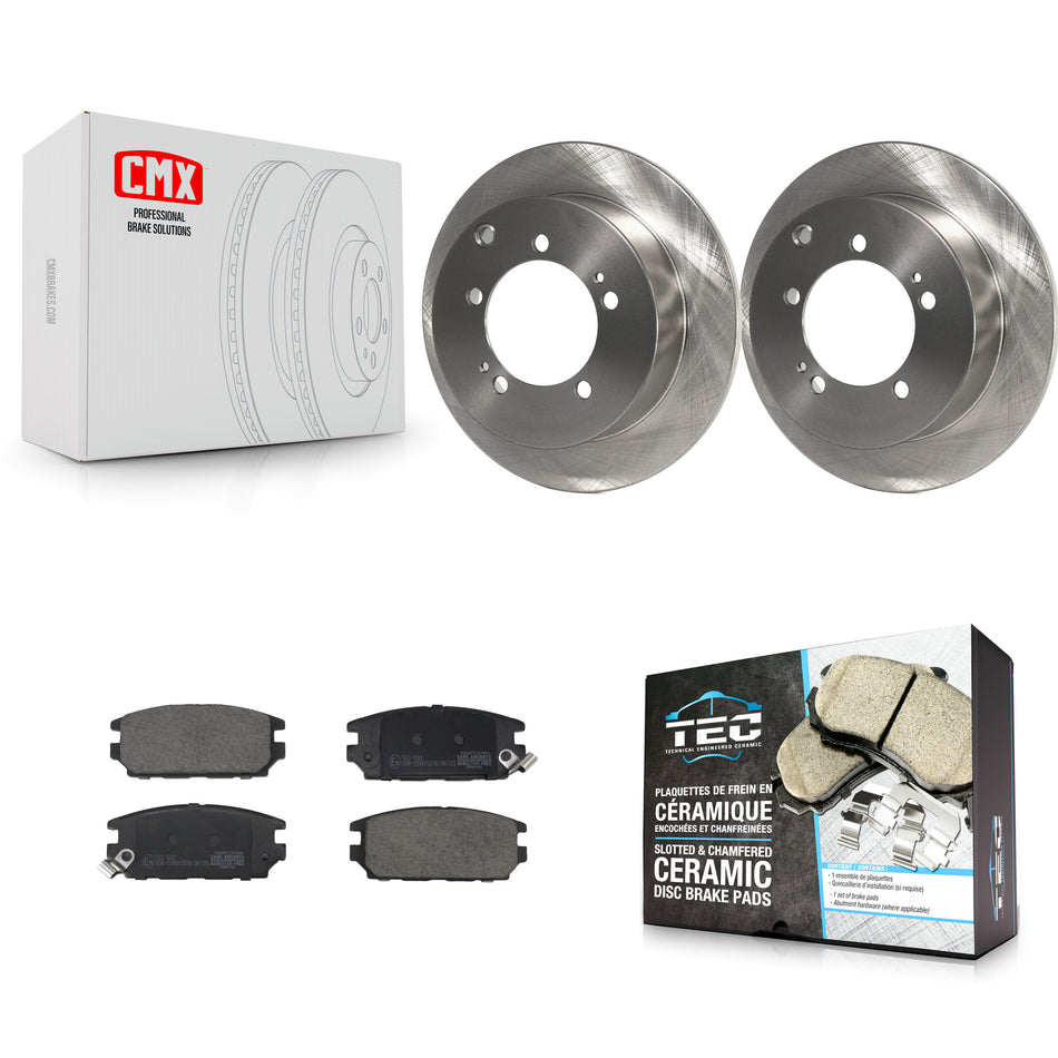 Rear Disc Brake Rotors And Ceramic Pads Kit For 1995 Mitsubishi Eclipse AWD K8T-104756