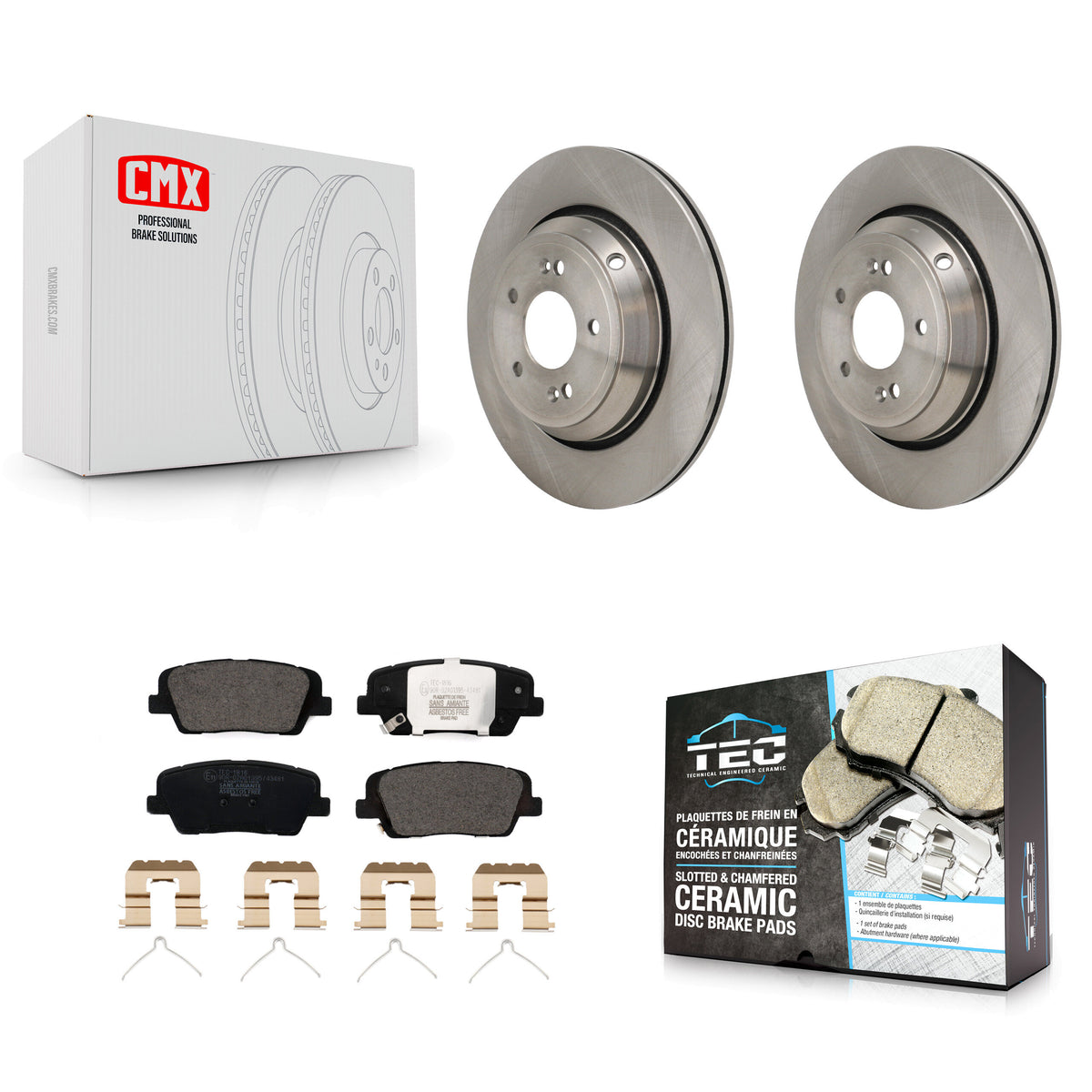 Rear Disc Brake Rotors And Ceramic Pads Kit For Genesis G70 Kia Stinger G80 K8T-104757