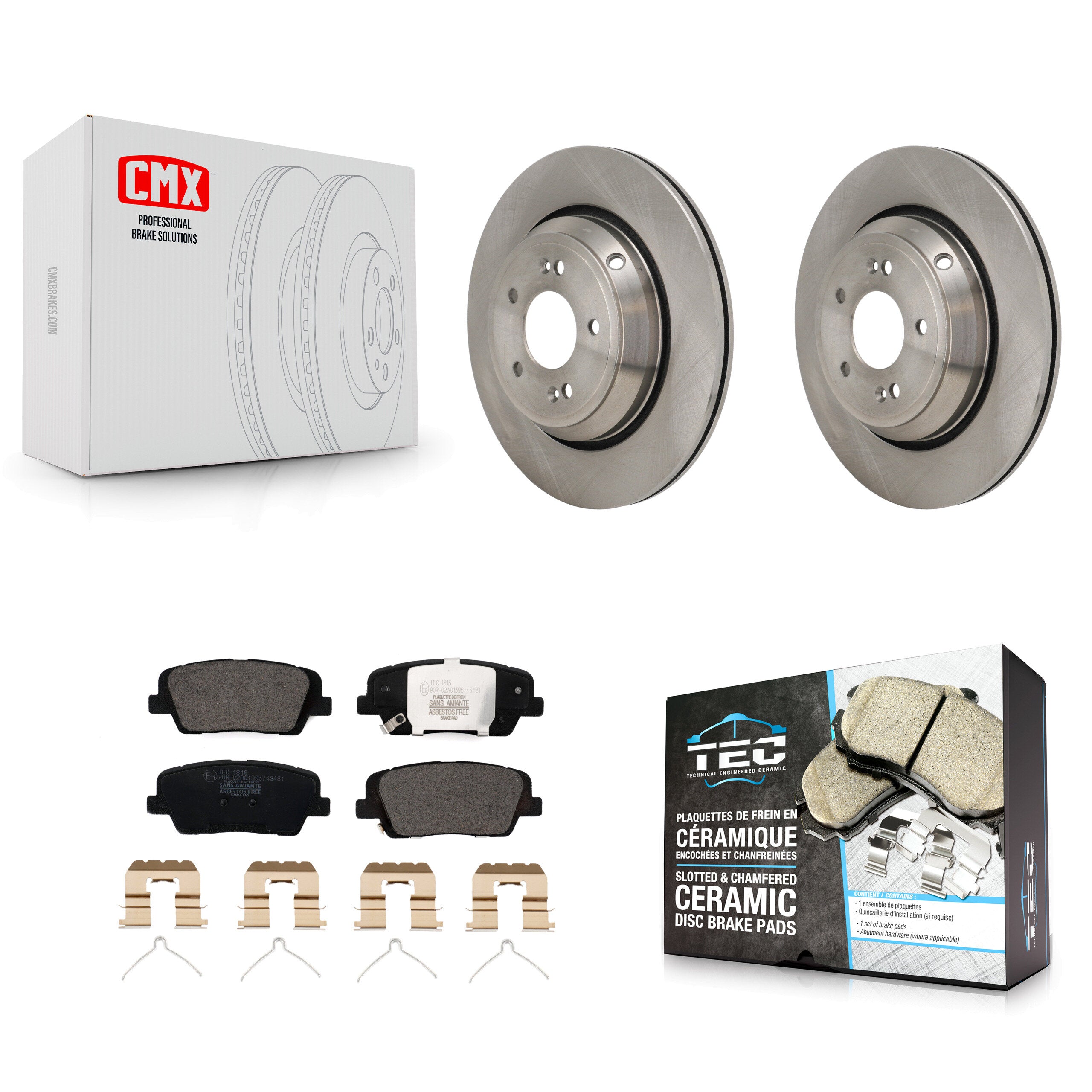Rear Disc Brake Rotors And Ceramic Pads Kit For Genesis G70 Kia Stinger G80 K8T-104757