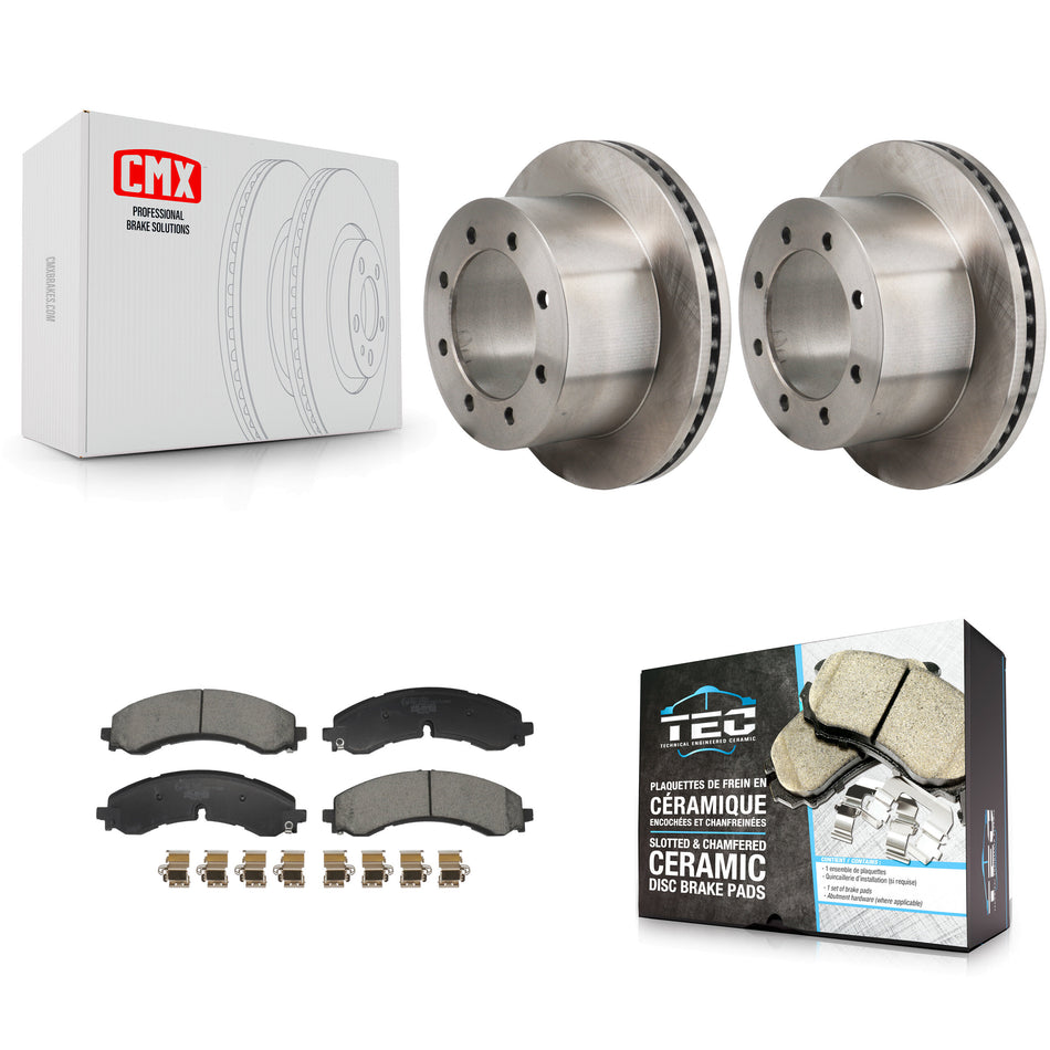 Rear Disc Brake Rotors And Ceramic Pads Kit For GMC Sierra 3500 HD Chevrolet Silverado K8T-104758