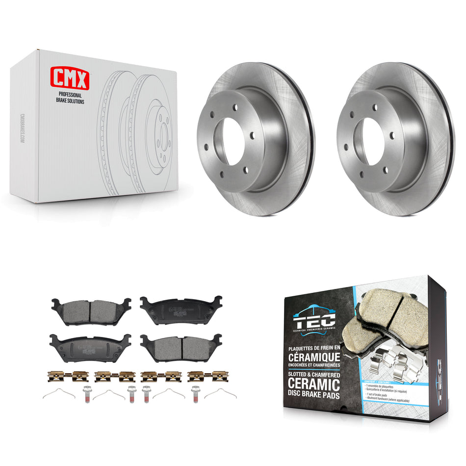 Rear Disc Brake Rotors And Ceramic Pads Kit For 2022-2023 Ford Bronco 3.0L K8T-104762