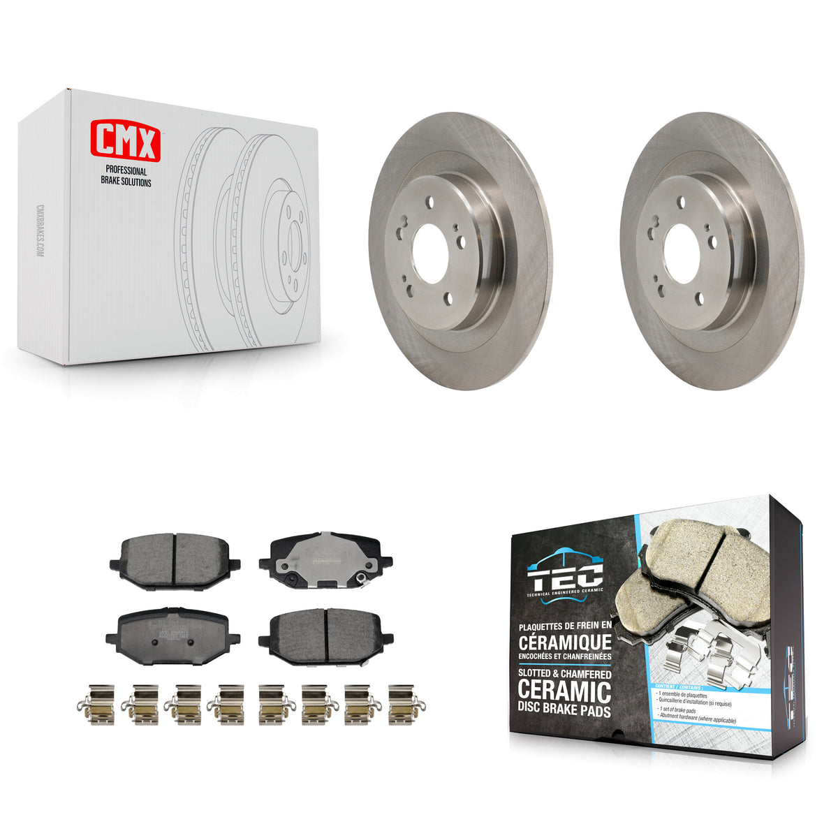 Rear Disc Brake Rotors And Ceramic Pads Kit For 2022-2024 Acura MDX K8T-104765