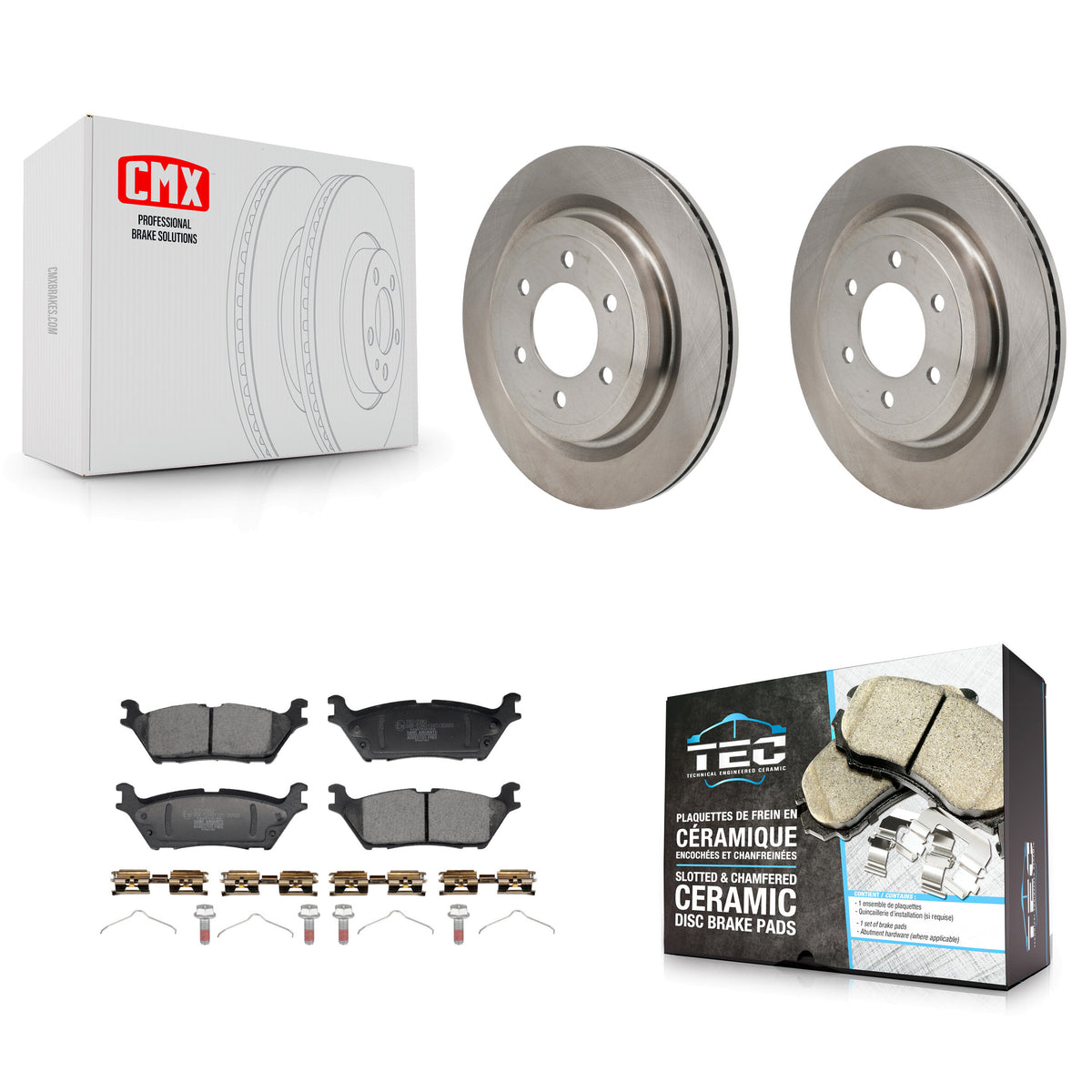 Rear Disc Brake Rotors And Ceramic Pads Kit For Ford F-150 Lightning K8T-104768