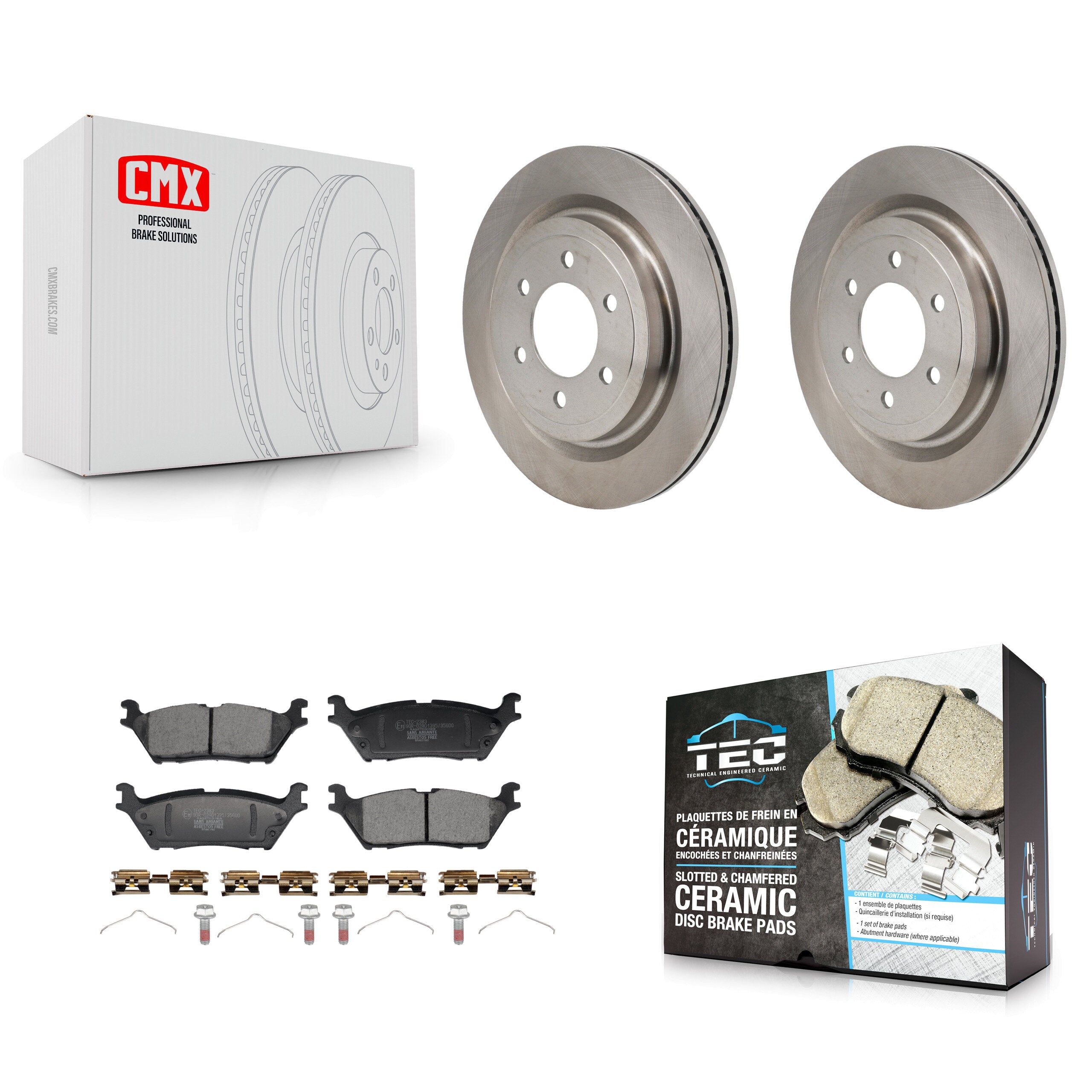 Rear Disc Brake Rotors And Ceramic Pads Kit For Ford F-150 Lightning K8T-104768