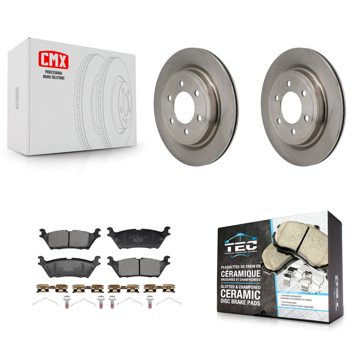 Rear Brake Rotors & Ceramic Pad Kit For Ford F-150 Lightning Expedition Lincoln Navigator K8T-104769