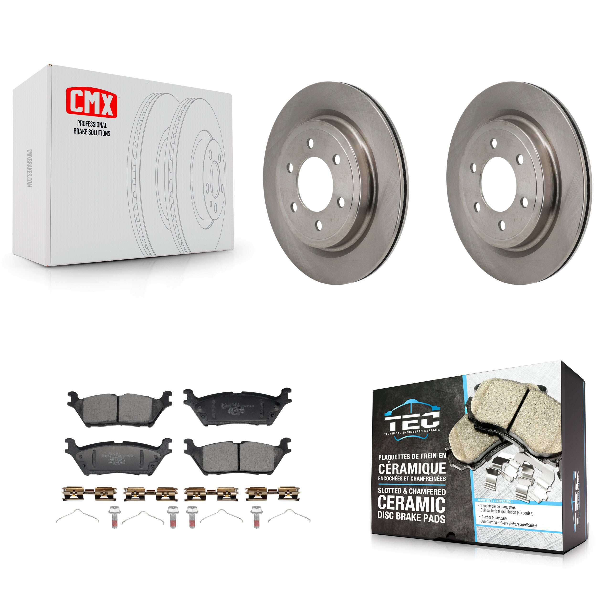 Rear Brake Rotors & Ceramic Pad Kit For Ford F-150 Lightning Expedition Lincoln Navigator K8T-104769