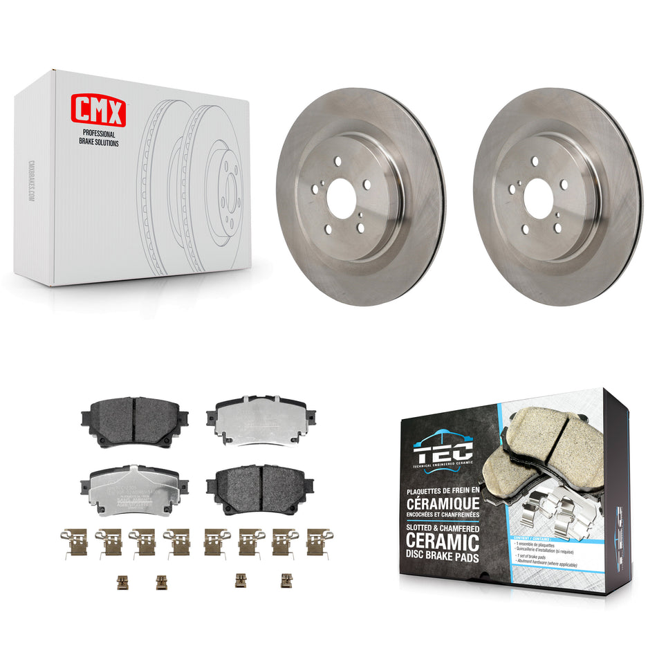 Rear Brake Rotors Ceramic Pad Kit For Toyota Highlander Lexus RX350h RX350 RX500h RX450h+ K8T-104779