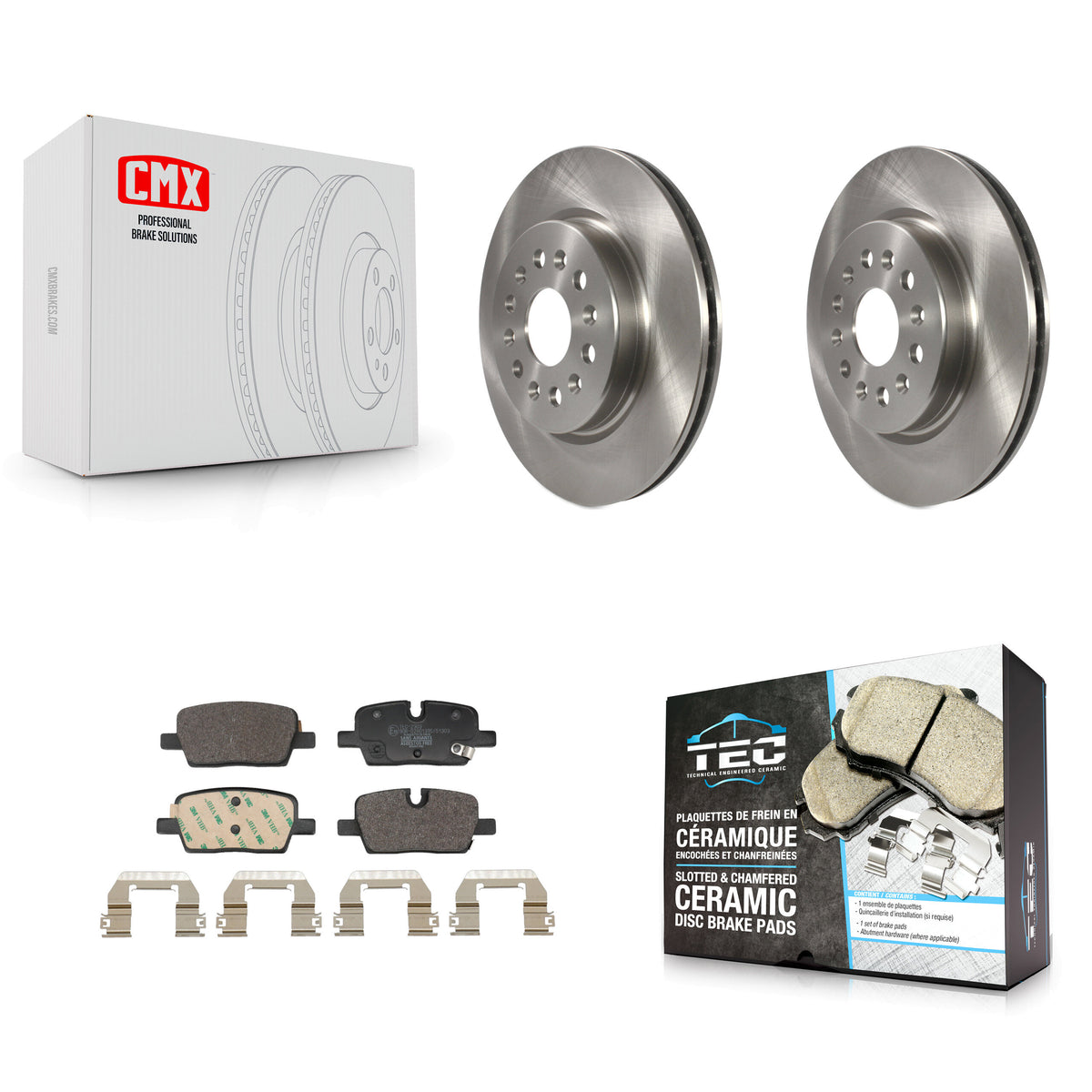 Rear Brake Rotors & Ceramic Pad Kit For Chevrolet Traverse Blazer Cadillac Equinox EV GMC K8T-104780