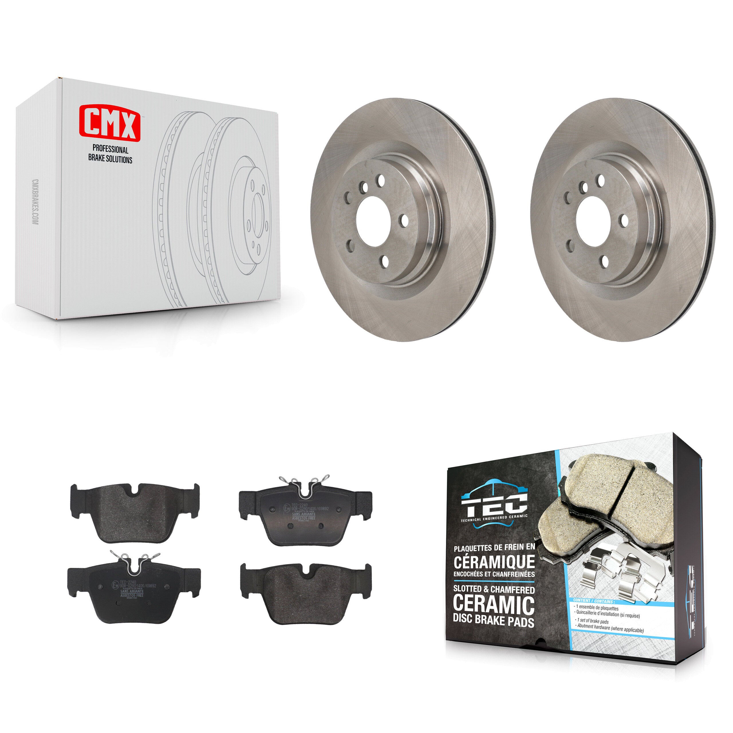 Rear Disc Brake Rotor Ceramic Pad Kit For Mini Cooper Countryman BMW X2 M235i xDrive Gran K8T-104783