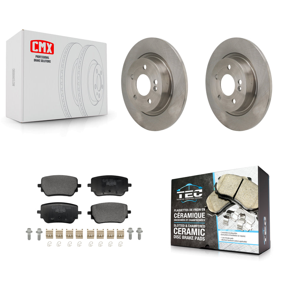 Rear Disc Brake Rotors Ceramic Pad Kit For 2019-2022 Mercedes-Benz A220 With Sport Brakes K8T-104788