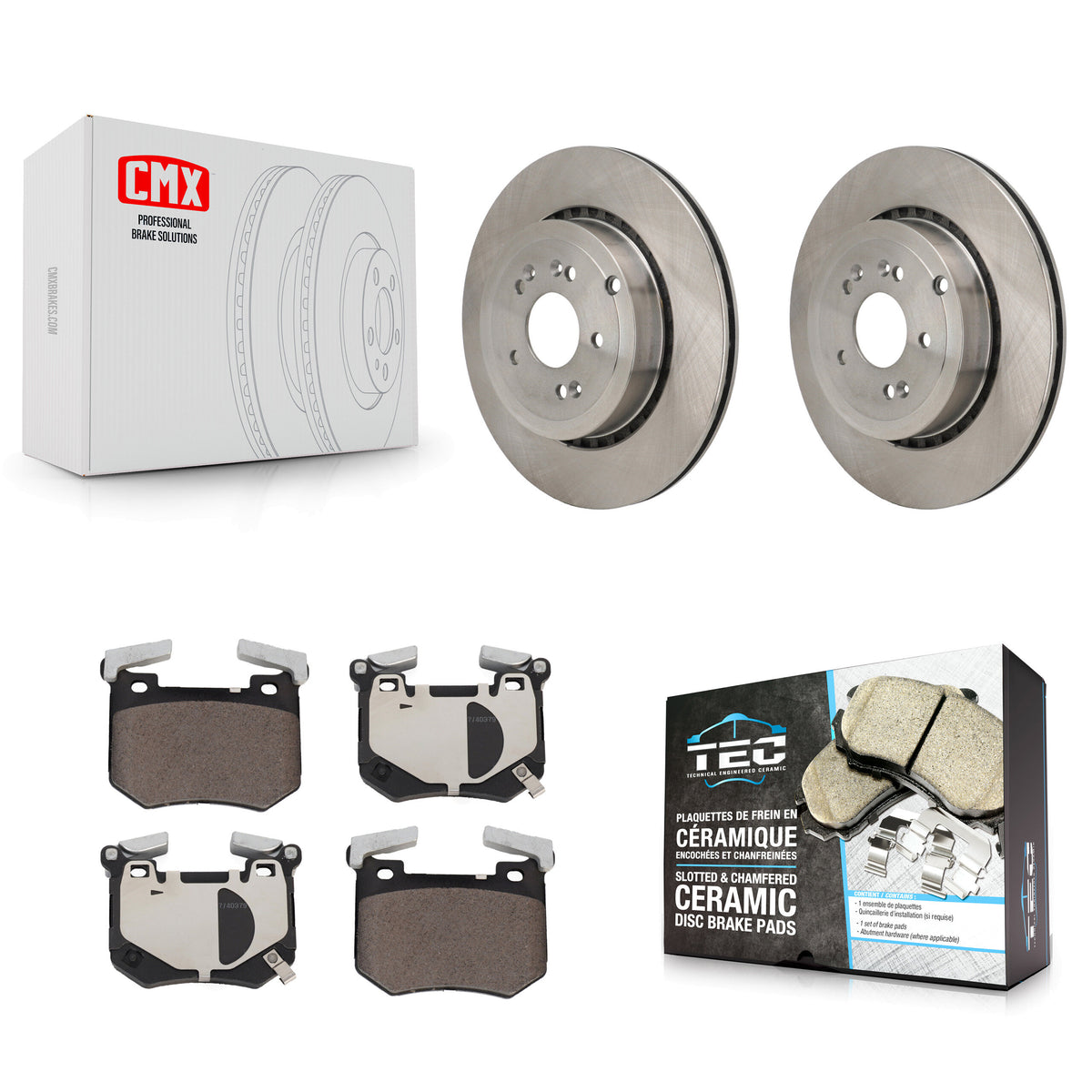 Rear Disc Brake Rotors And Ceramic Pads Kit For Genesis G70 Kia Stinger K8T-104801