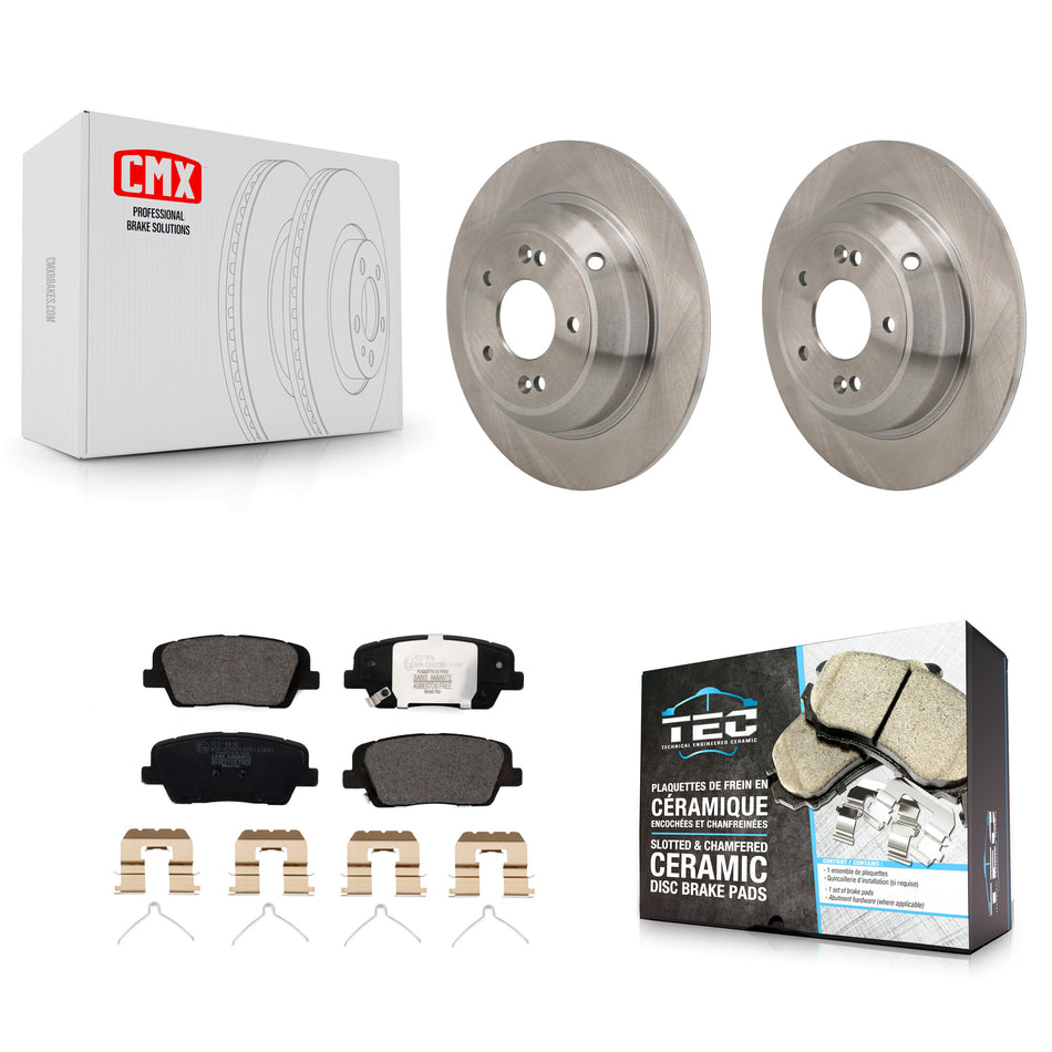 Rear Disc Brake Rotors And Ceramic Pads Kit For Genesis G70 Kia Stinger K8T-104802